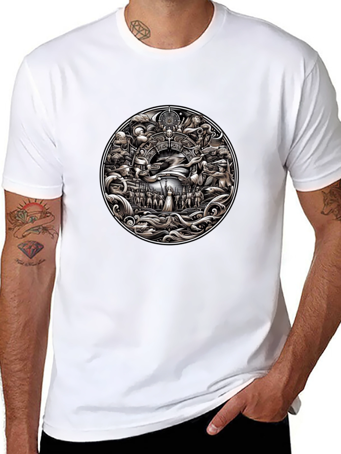Ornate Circle Graphic Tee - Mens