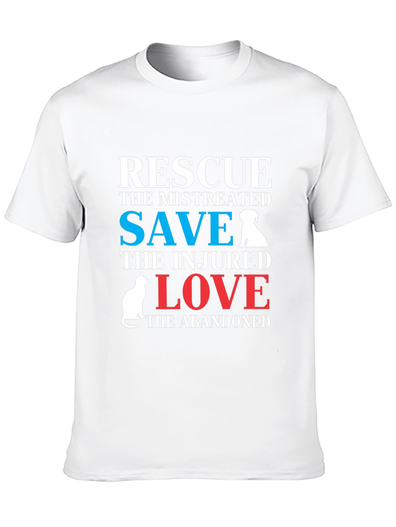Rescue Dog & Cat T-Shirt: Save Love Abandoned Animals