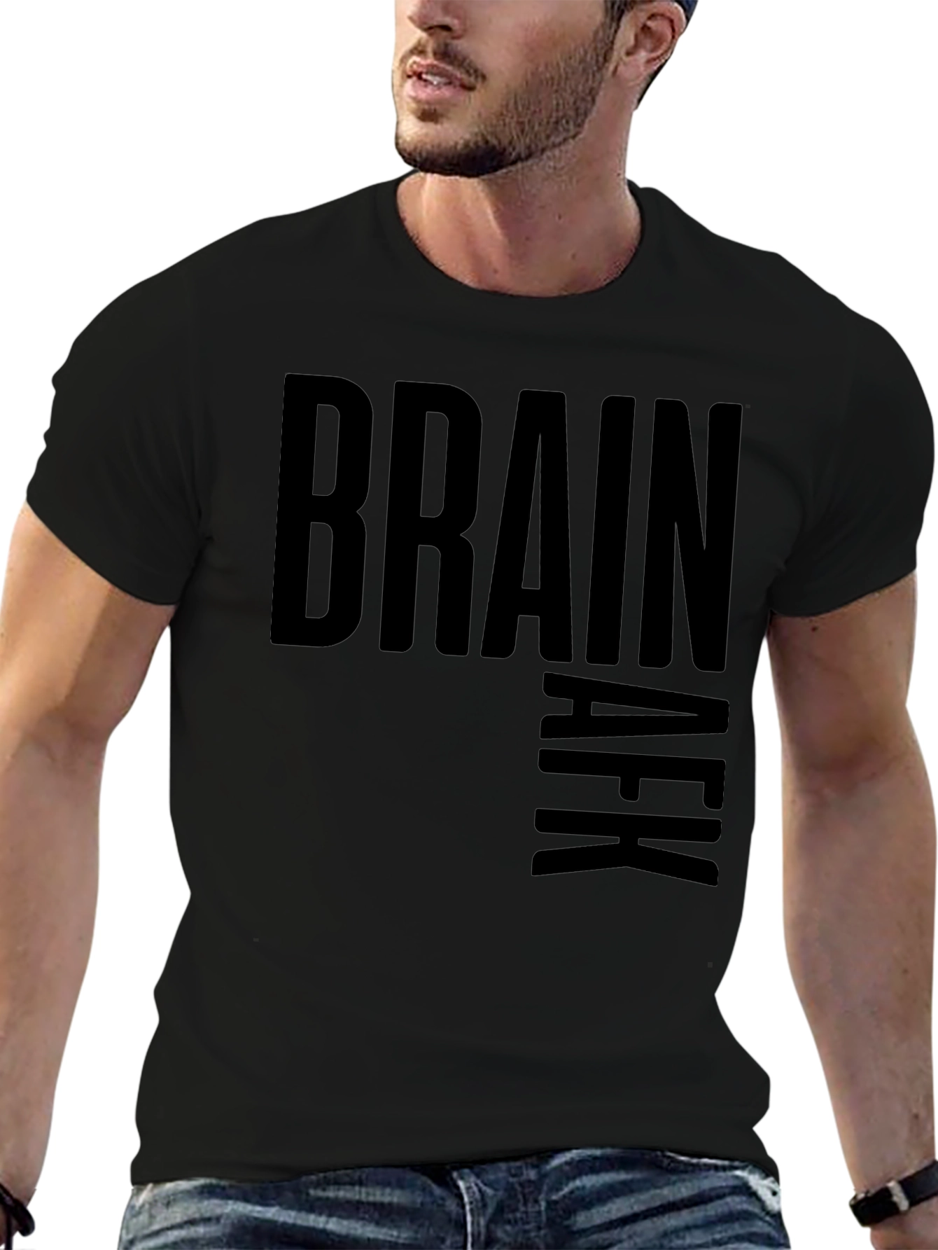 Brain AFK Black Graphic Tee