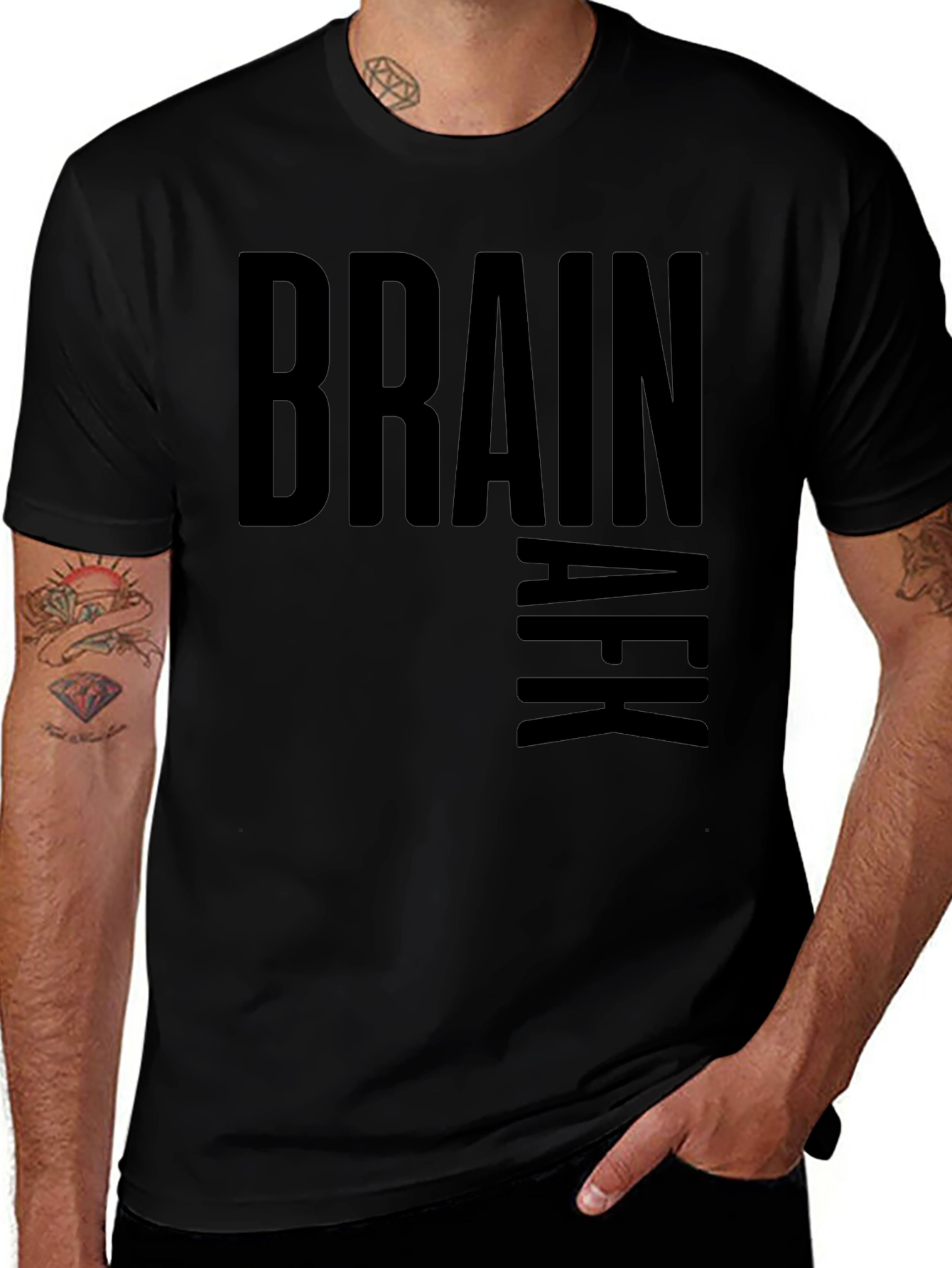 Brain AFK Black Graphic Tee