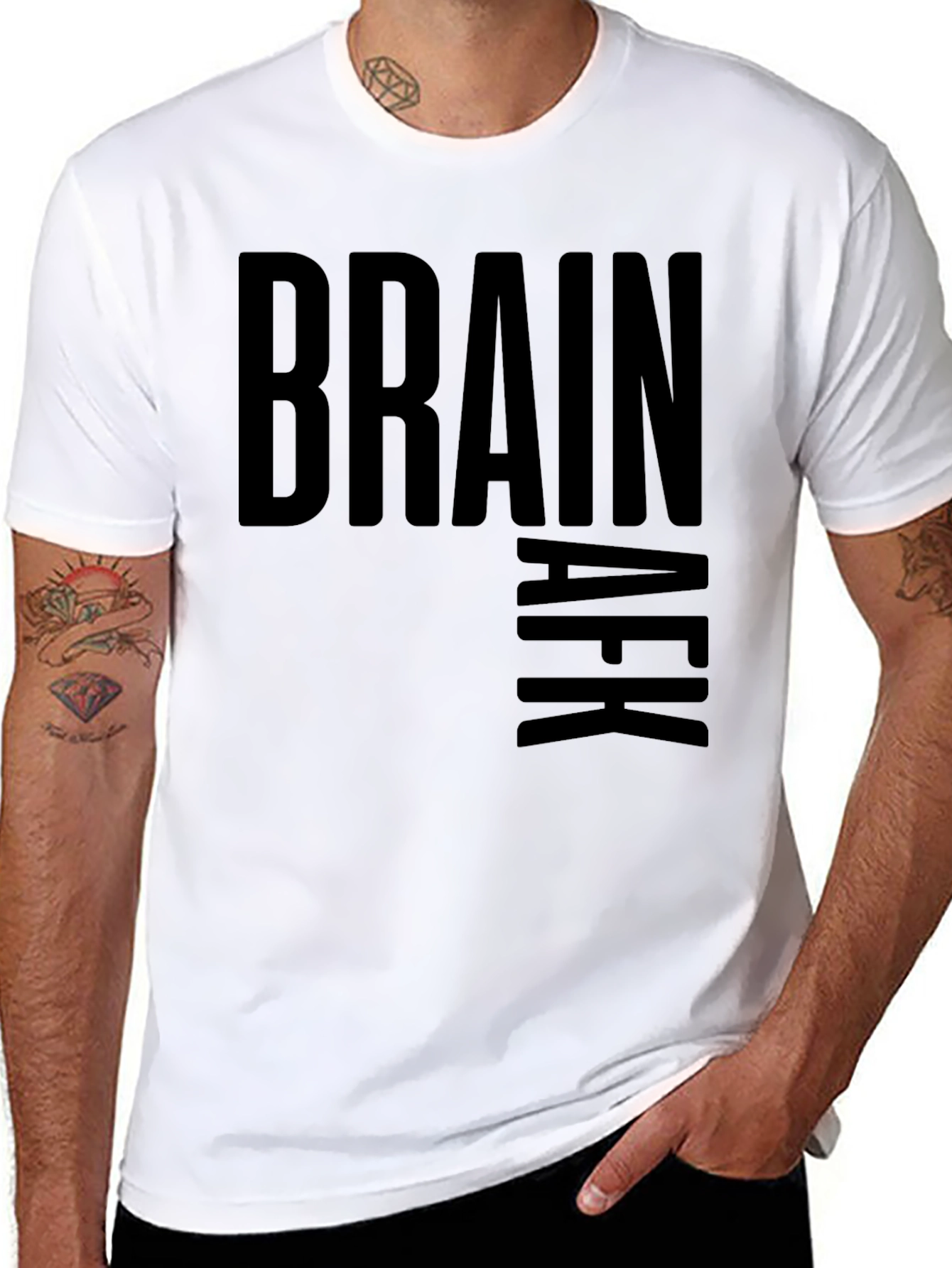 Brain AFK Black Graphic Tee