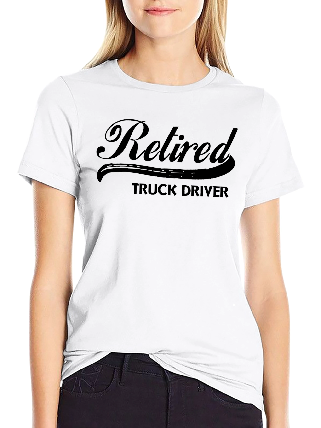 Retired Truck Driver Black Graphic T-Shirt