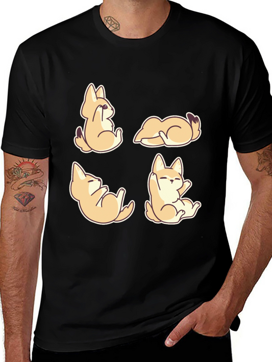 Cute Corgi T-Shirt - Cartoon Dog Lover Tee