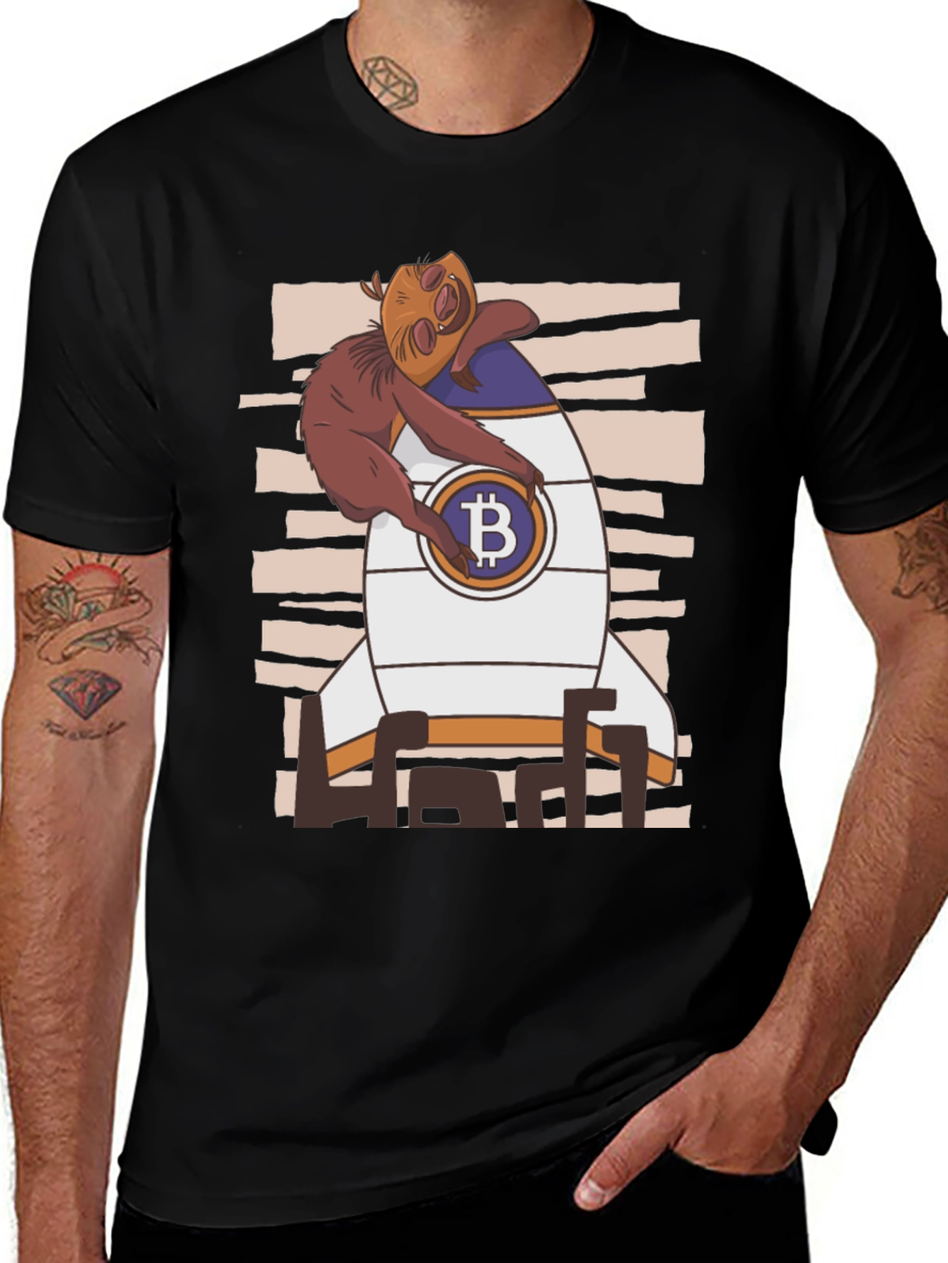 Bitcoin Sloth Rocket T-Shirt