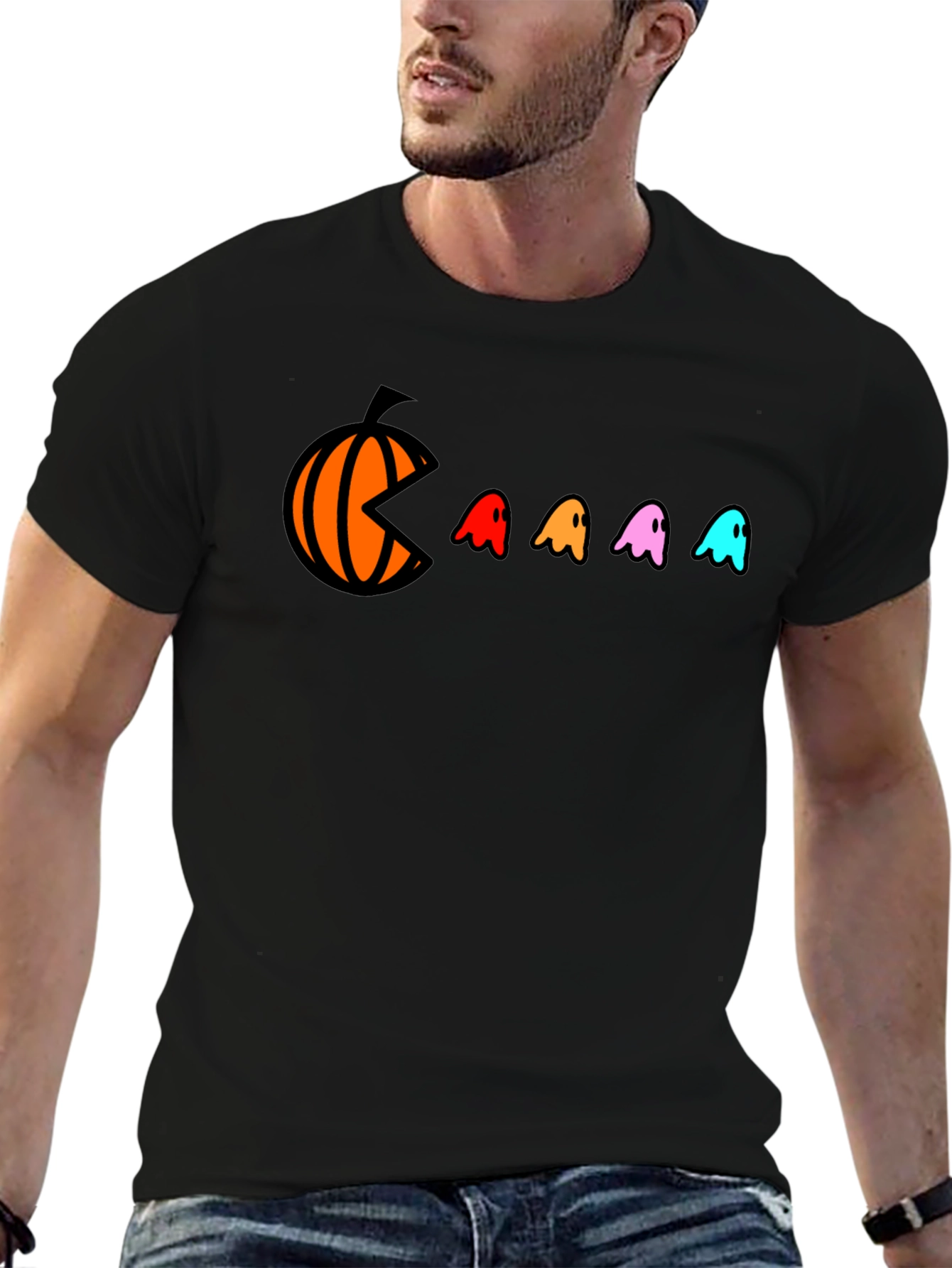 Pumpkin Pac-Man Halloween T-Shirt