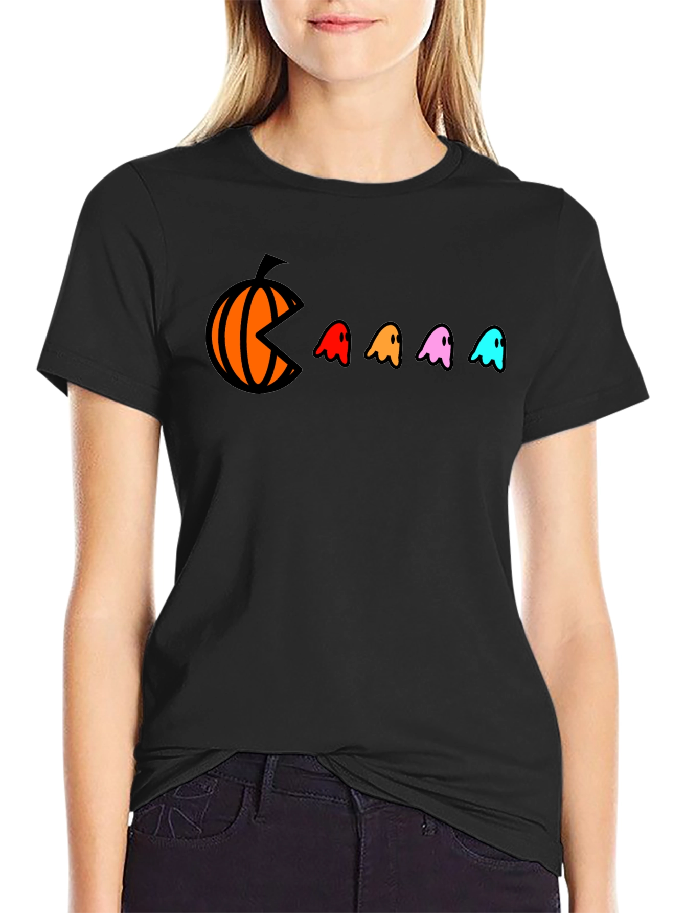 Pumpkin Pac-Man Halloween T-Shirt