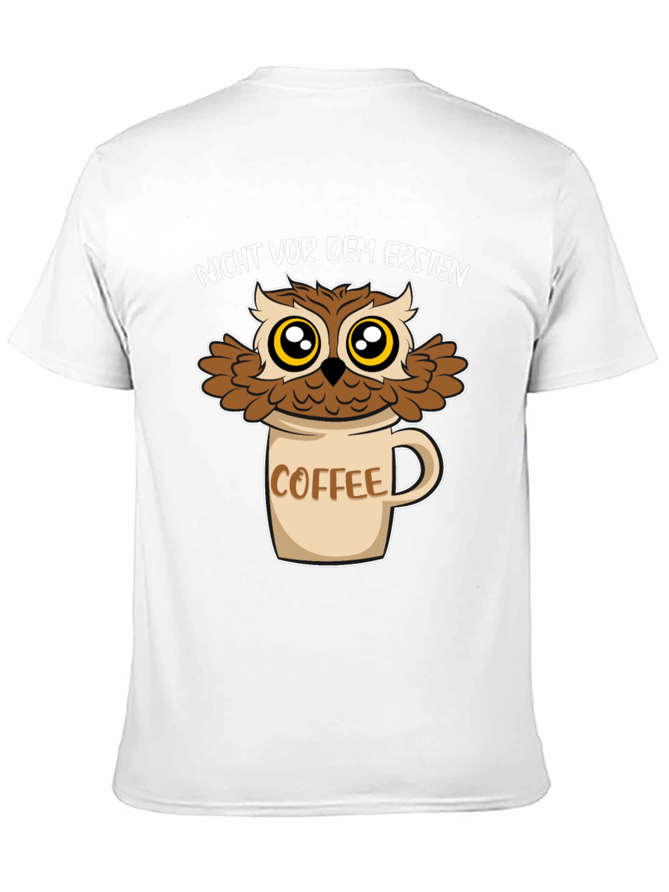 Owl Coffee Mug T-Shirt - Funny Graphic Tee