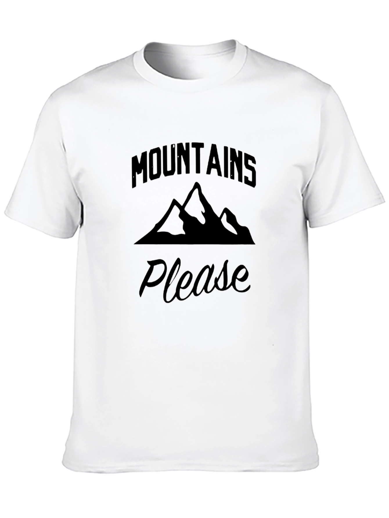 Mountains Please Black Graphic Tee Shirt