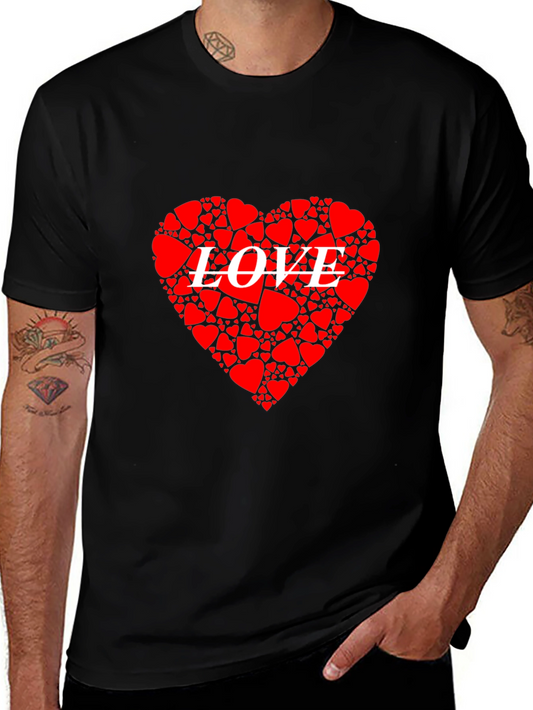 Heart LOVE Graphic Black T-Shirt