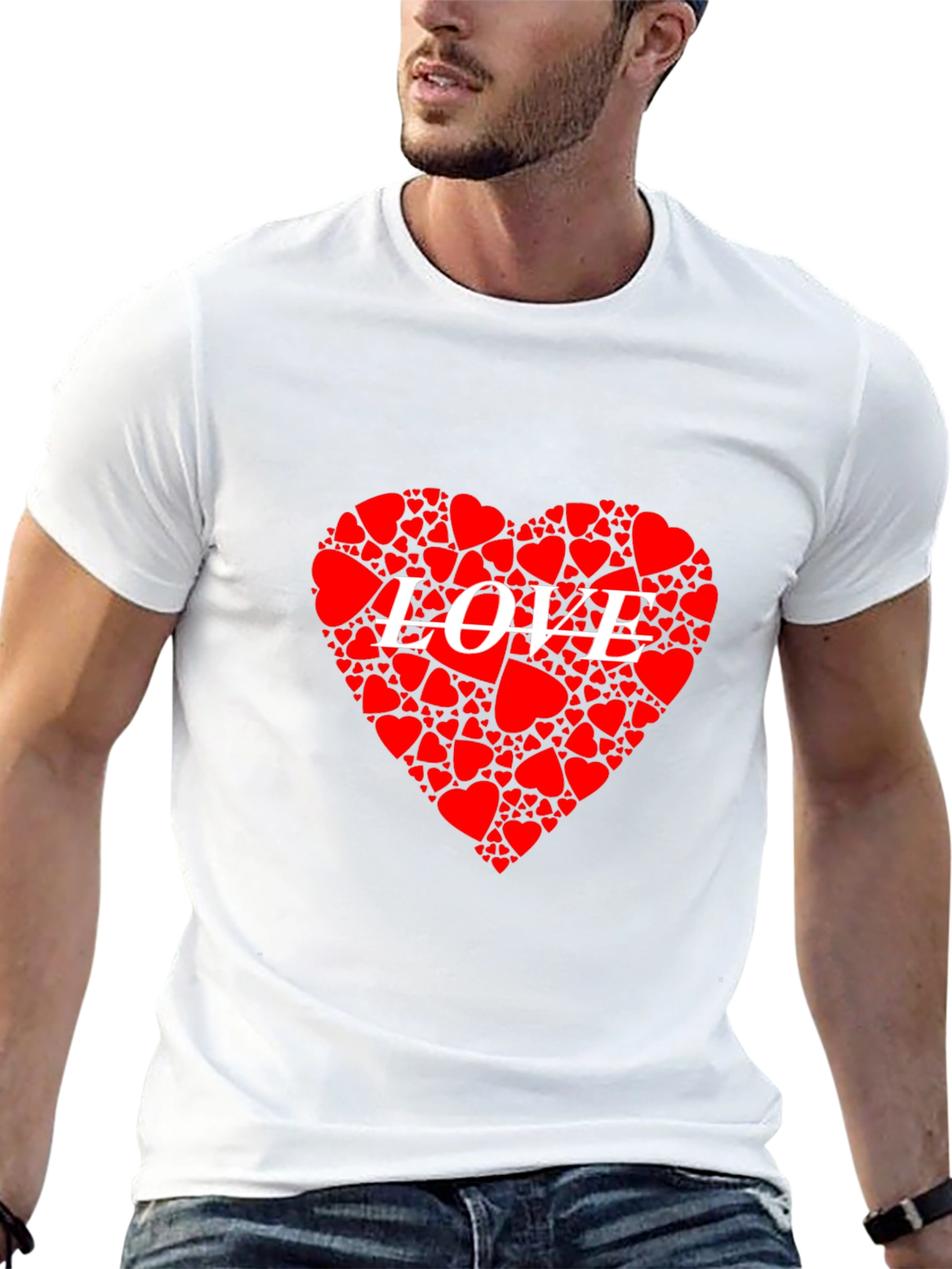 Heart LOVE Graphic Black T-Shirt