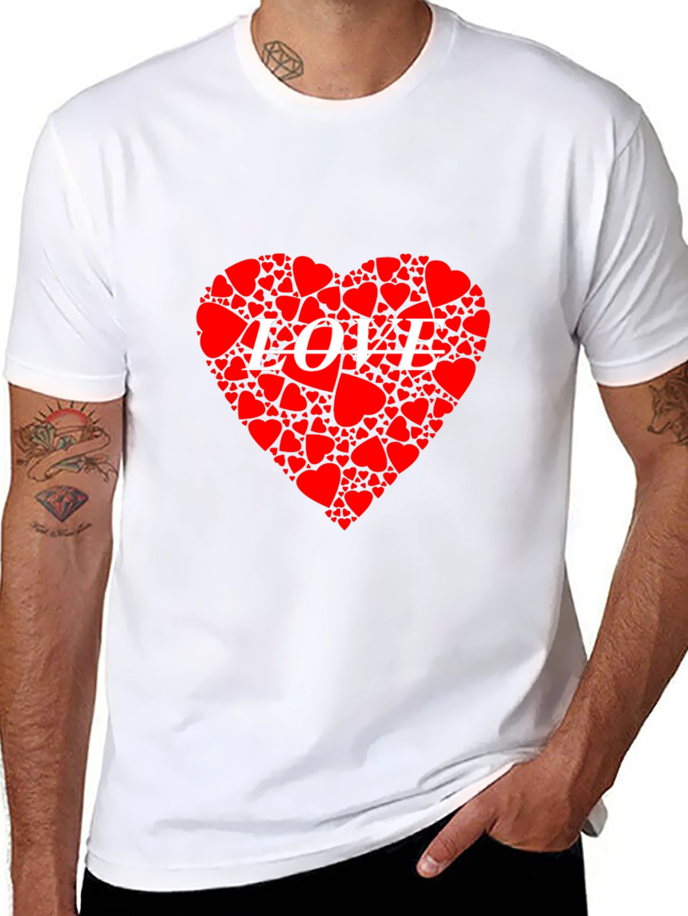 Heart LOVE Graphic Black T-Shirt