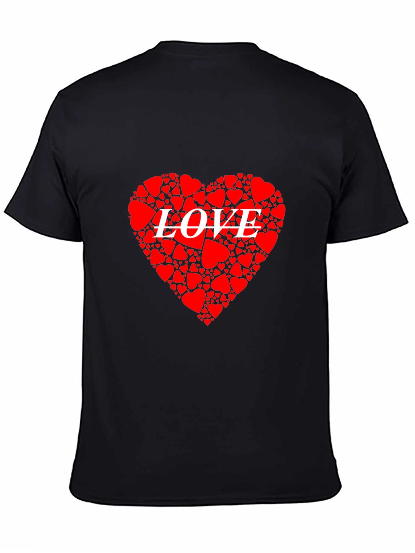 Heart LOVE Graphic Black T-Shirt