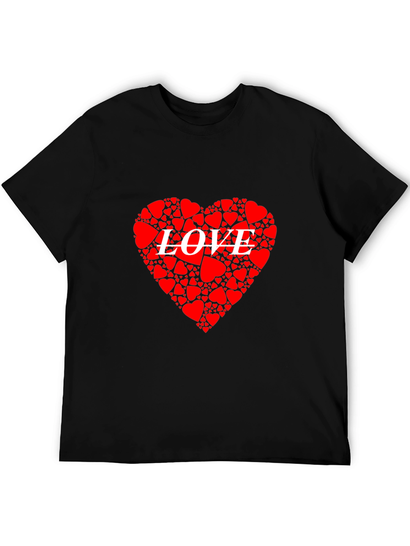 Heart LOVE Graphic Black T-Shirt