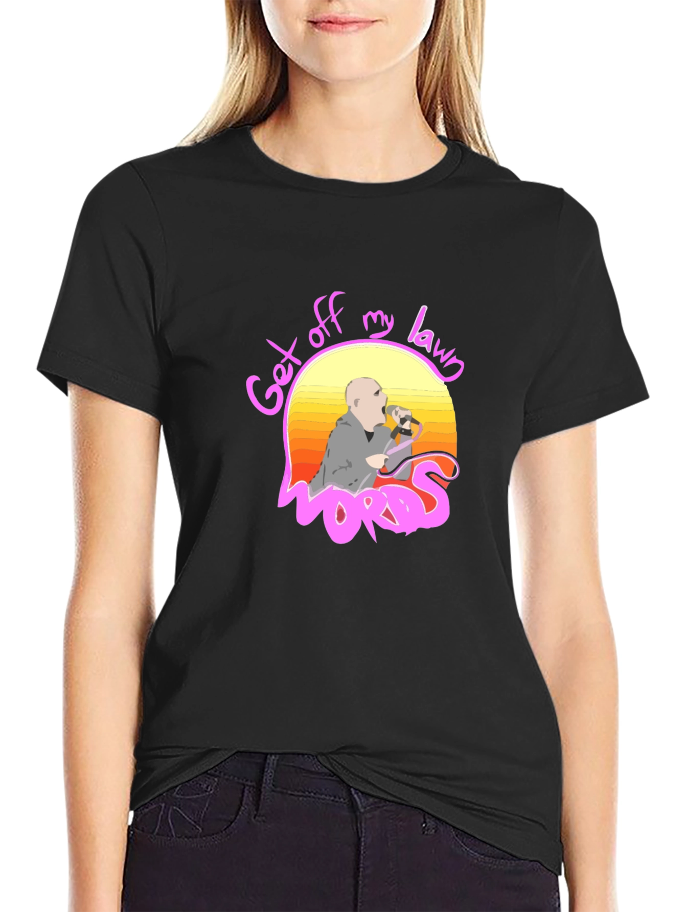 Get Off My Lawn Graphic Tee - Black