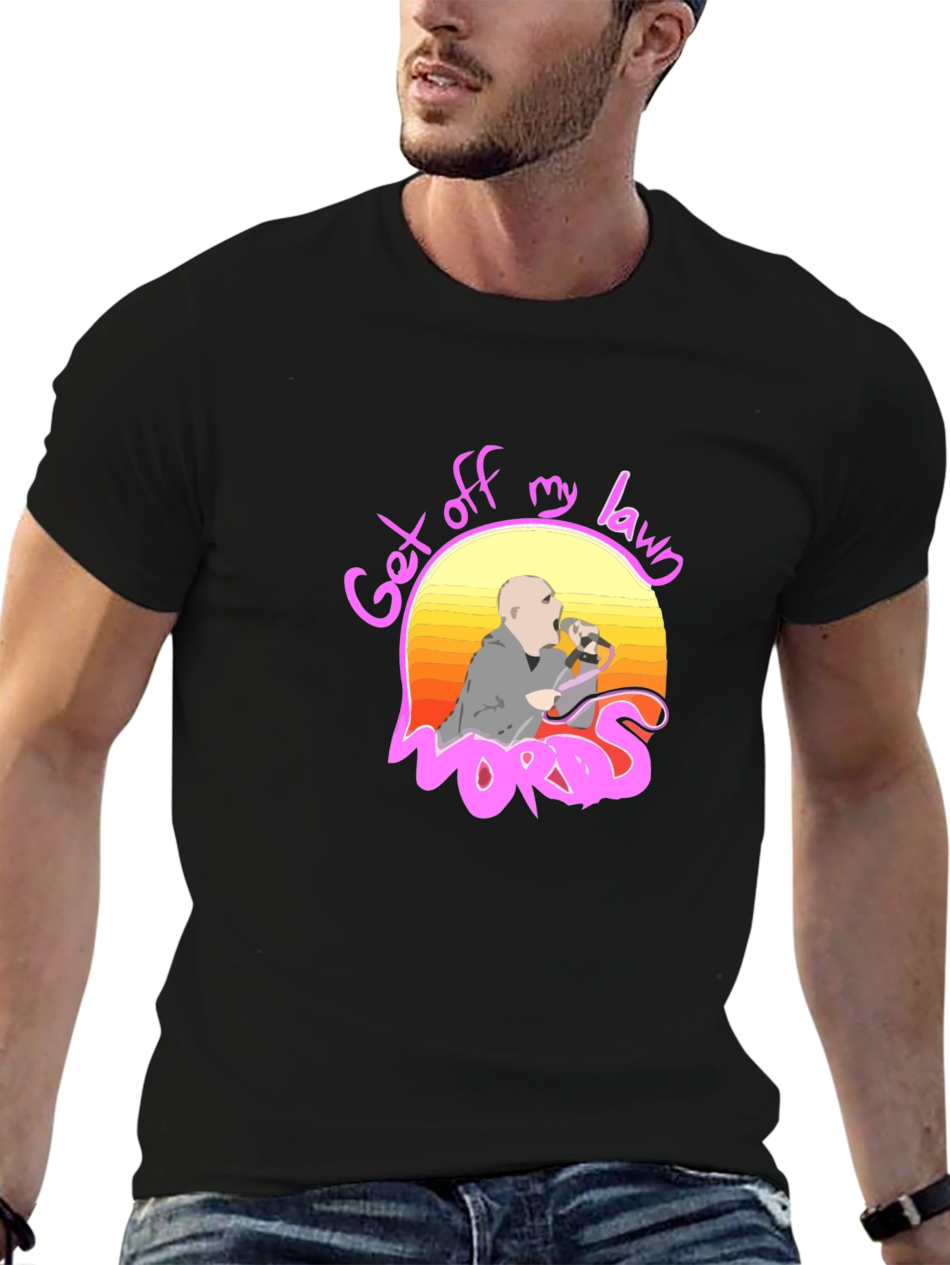 Get Off My Lawn Graphic Tee - Black