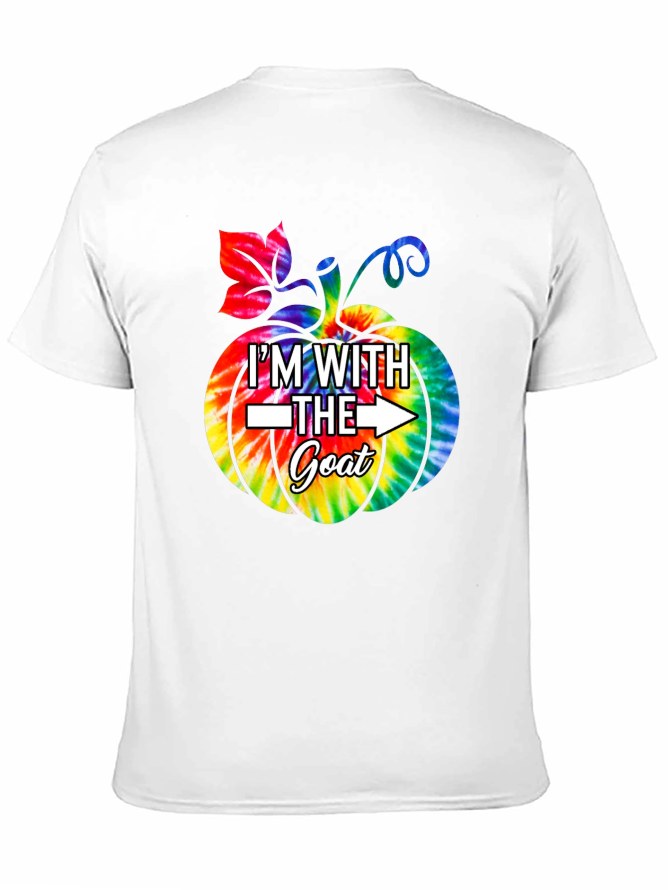 Im With The Goat T-Shirt Tie Dye Pumpkin Graphic