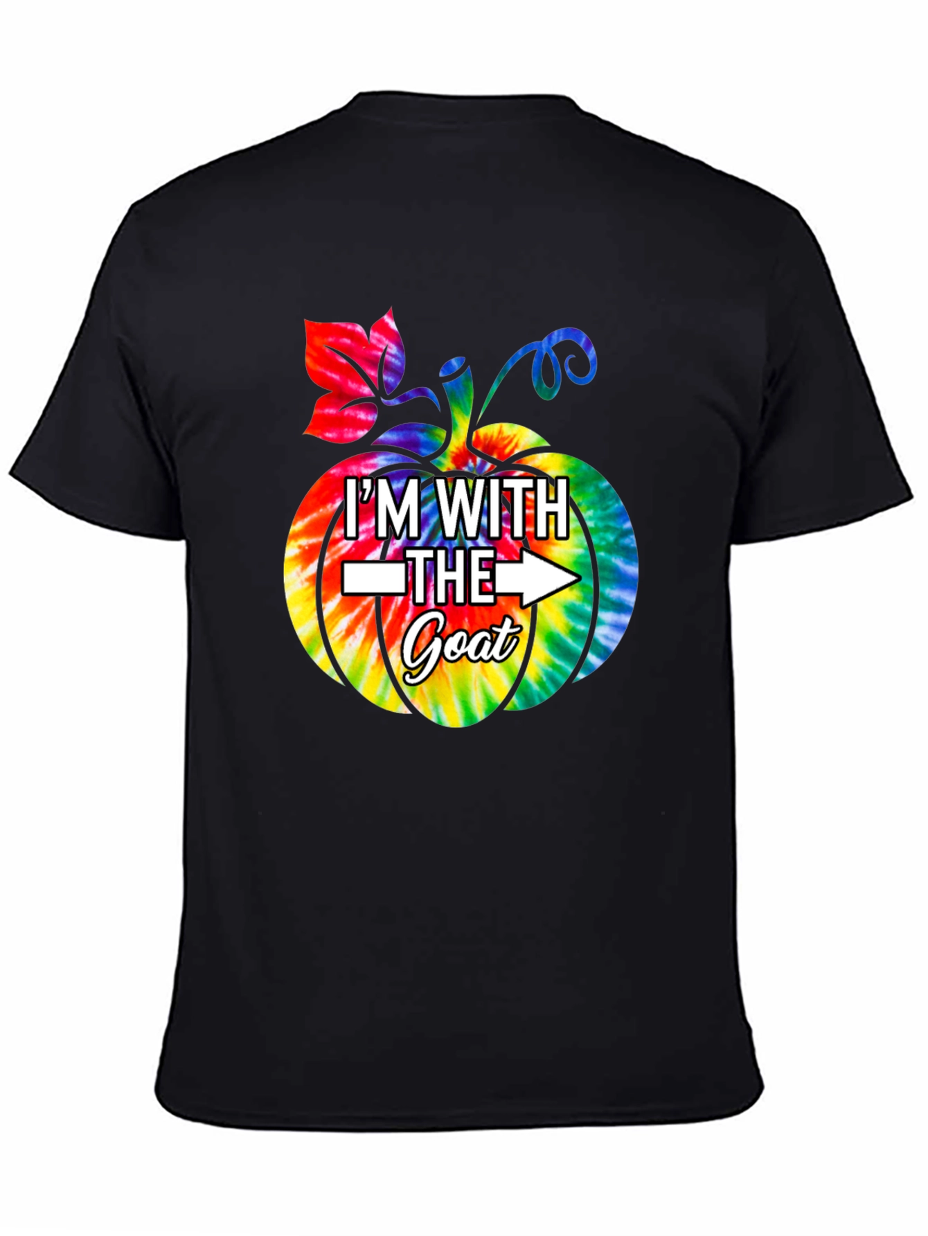 Im With The Goat T-Shirt Tie Dye Pumpkin Graphic