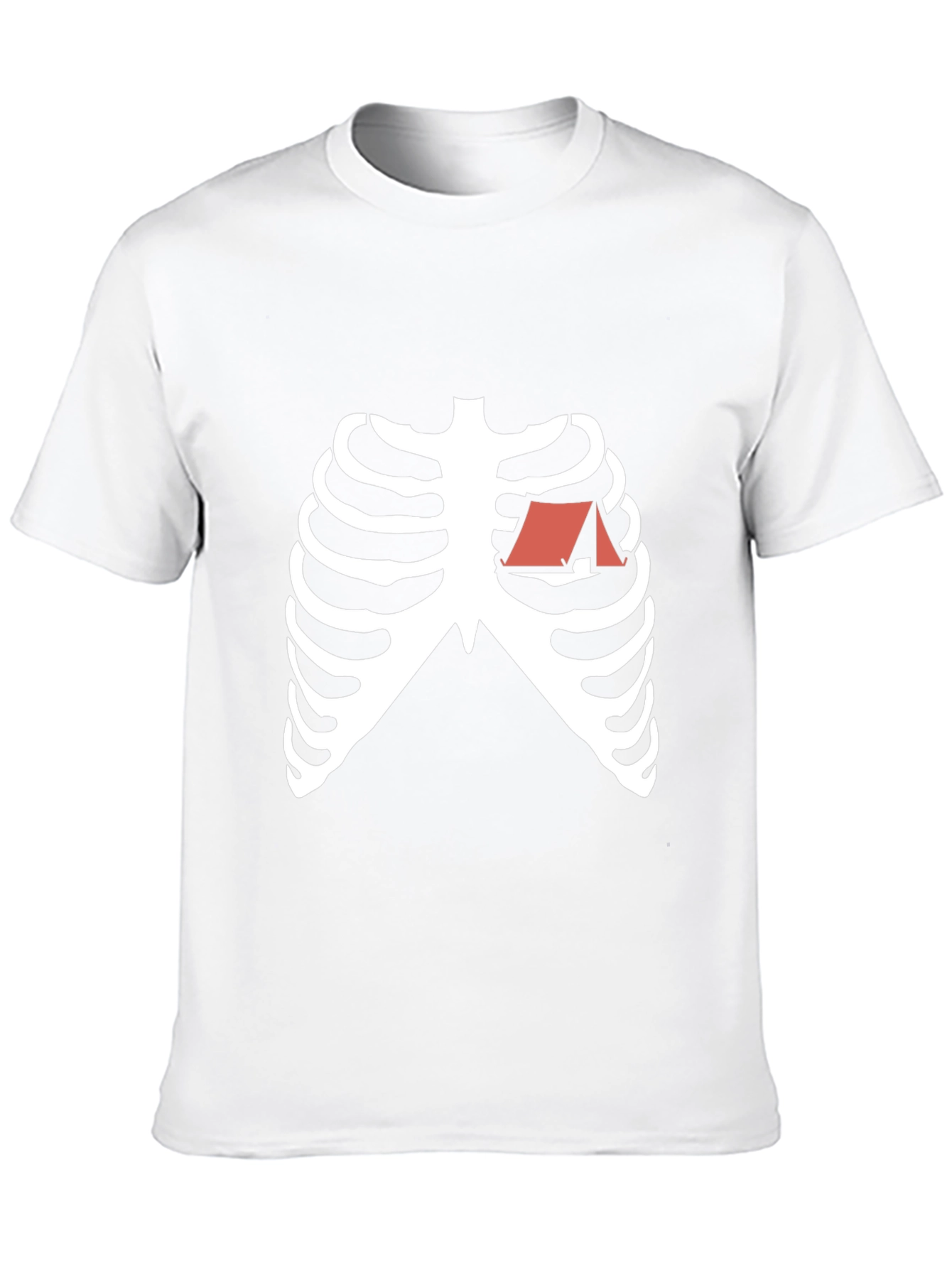 Camping Heart Skeleton Graphic Tee - Black