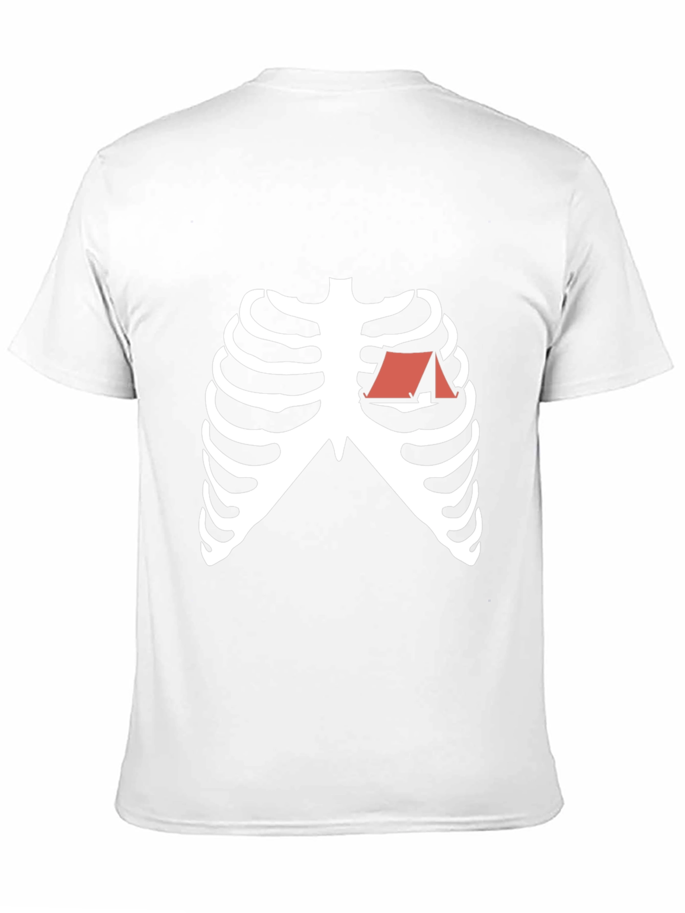 Camping Heart Skeleton Graphic Tee - Black