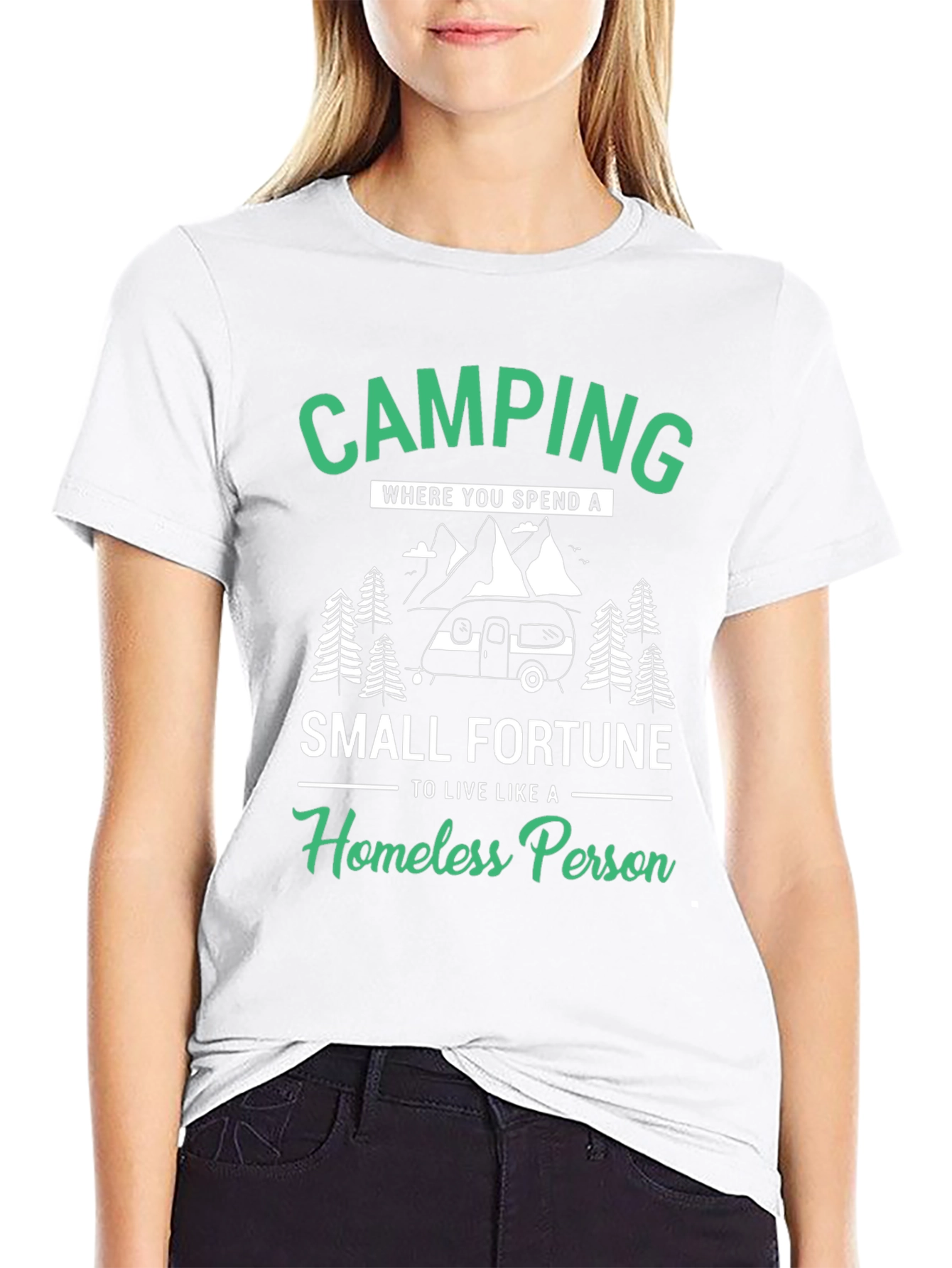 Camping Small Fortune Graphic T-Shirt