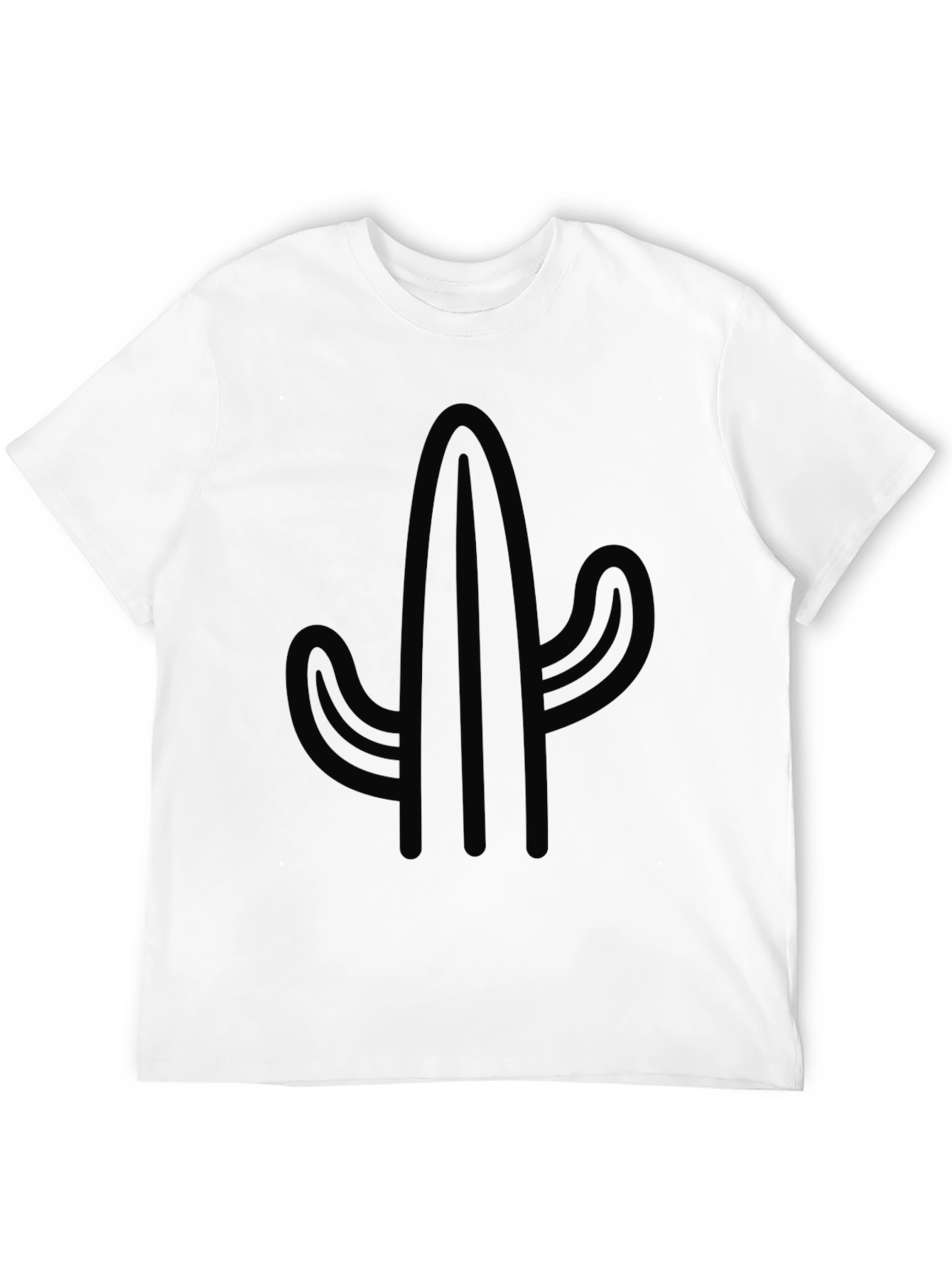 Black Cactus Graphic Tee - Modern Desert Style