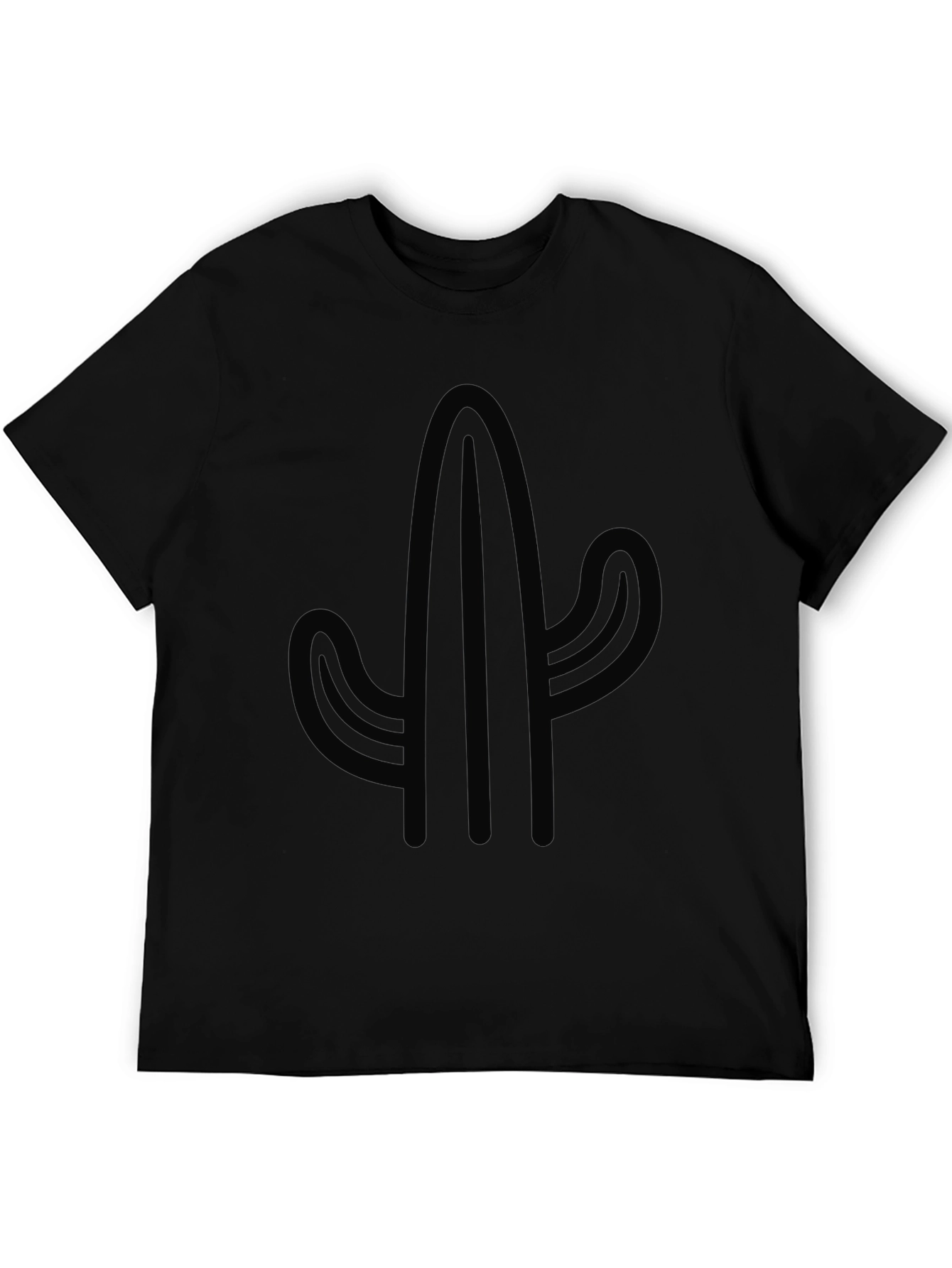 Black Cactus Graphic Tee - Modern Desert Style
