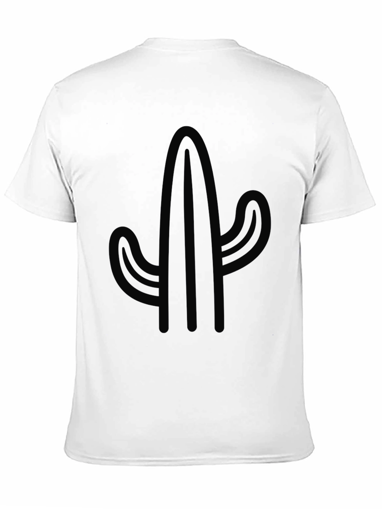 Black Cactus Graphic Tee - Modern Desert Style