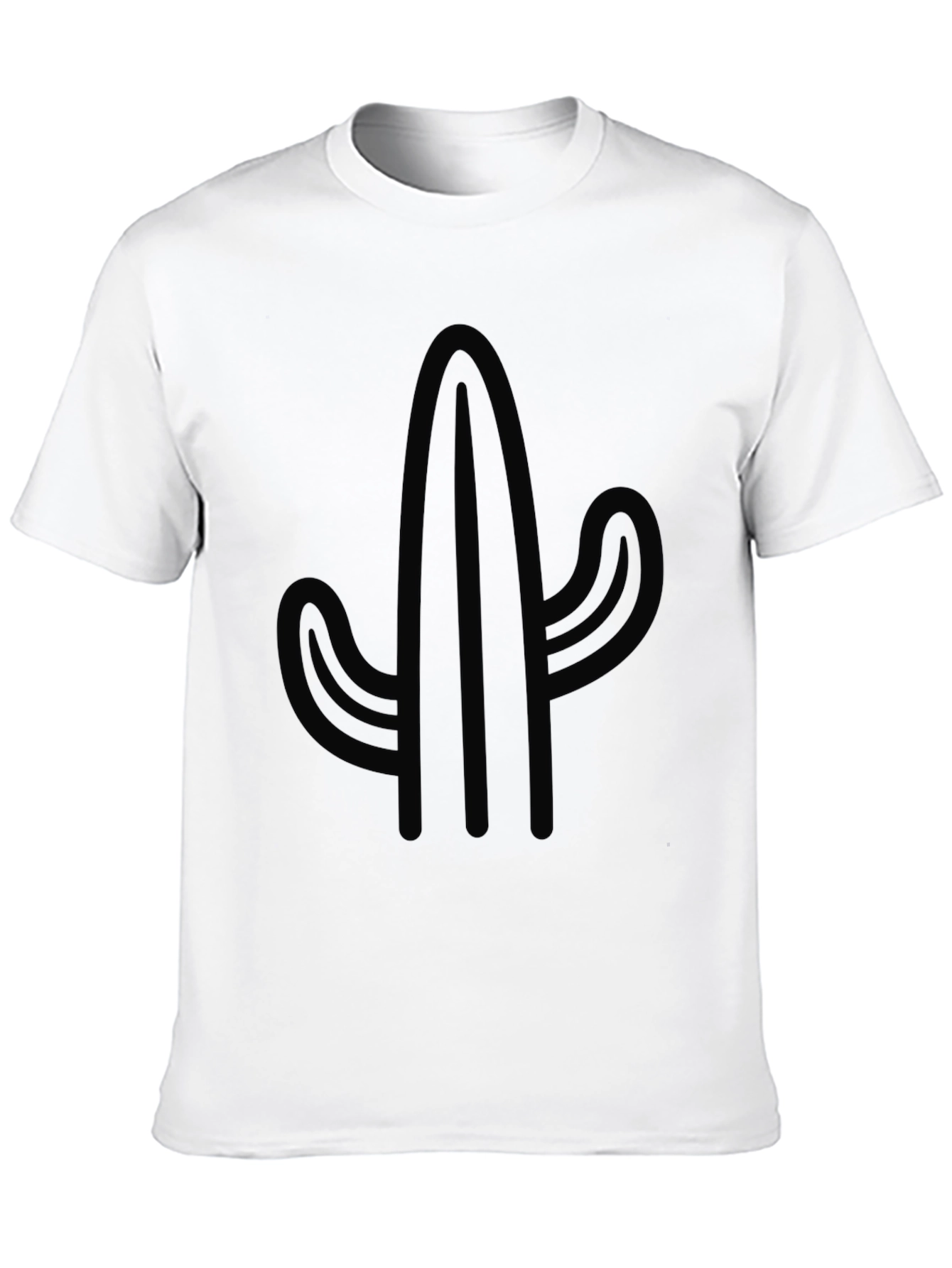 Black Cactus Graphic Tee - Modern Desert Style
