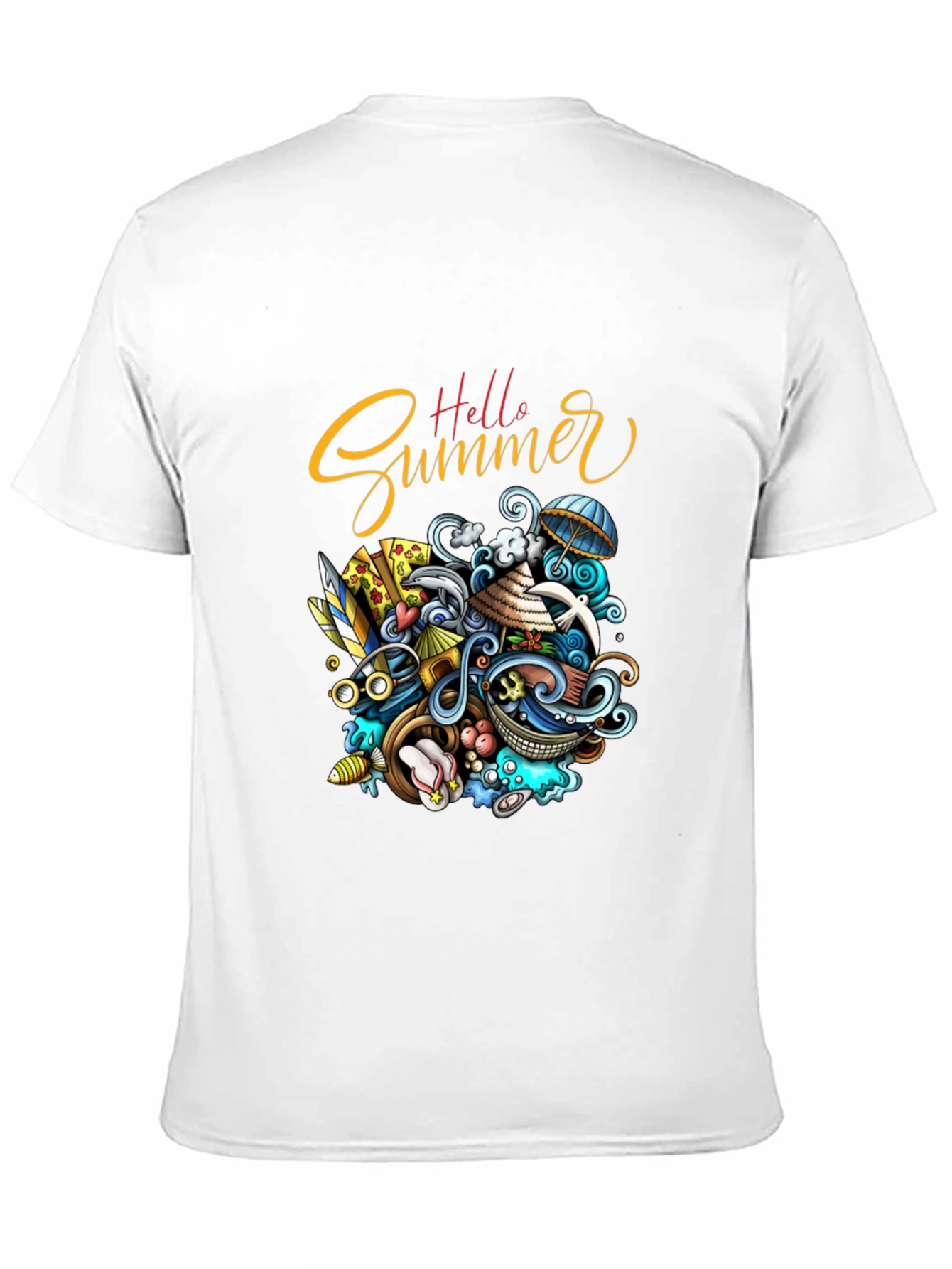 Hello Summer Black Graphic T-Shirt