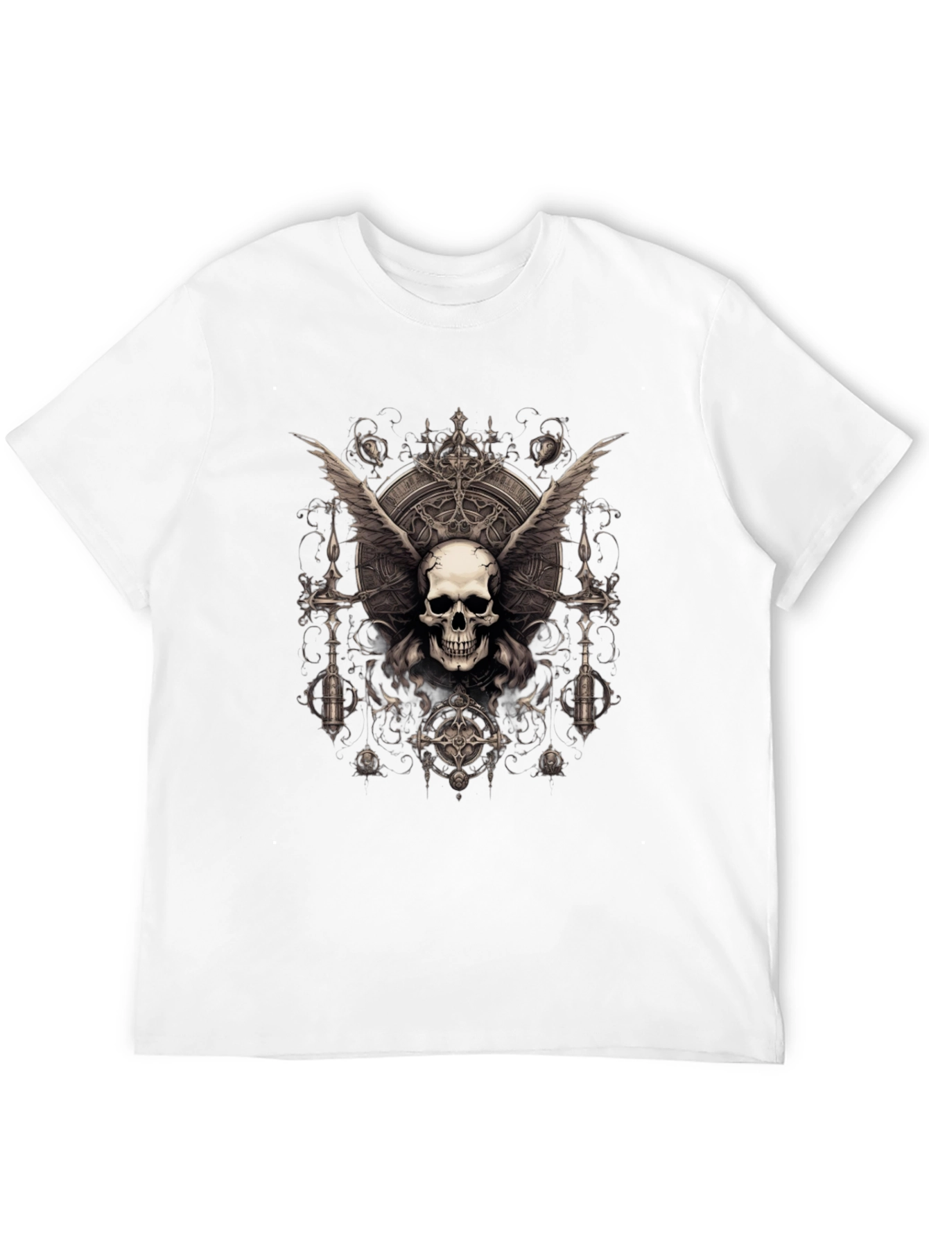 Gothic Skull Wings T-Shirt - Dark Style Tee