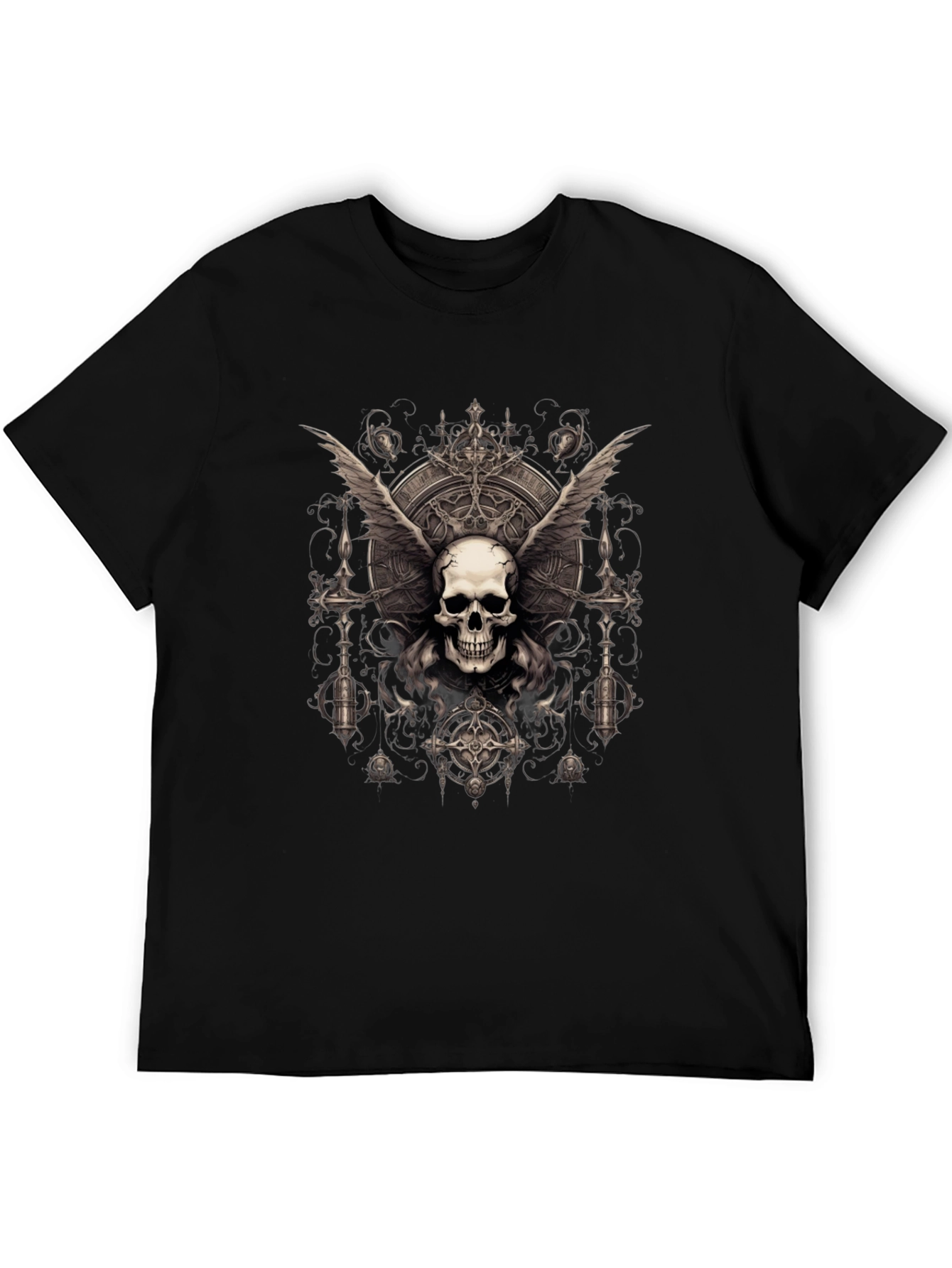 Gothic Skull Wings T-Shirt - Dark Style Tee