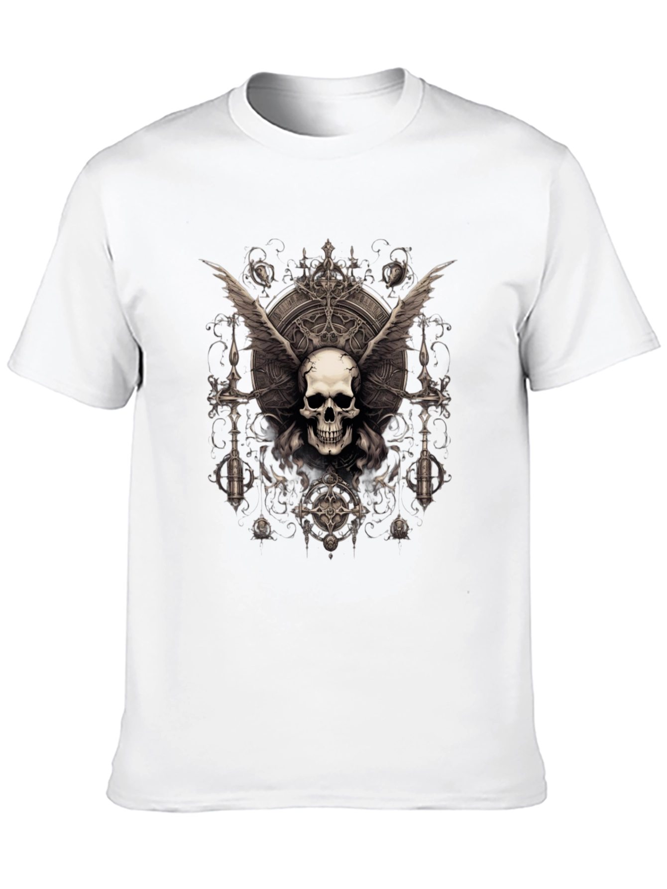 Gothic Skull Wings T-Shirt - Dark Style Tee