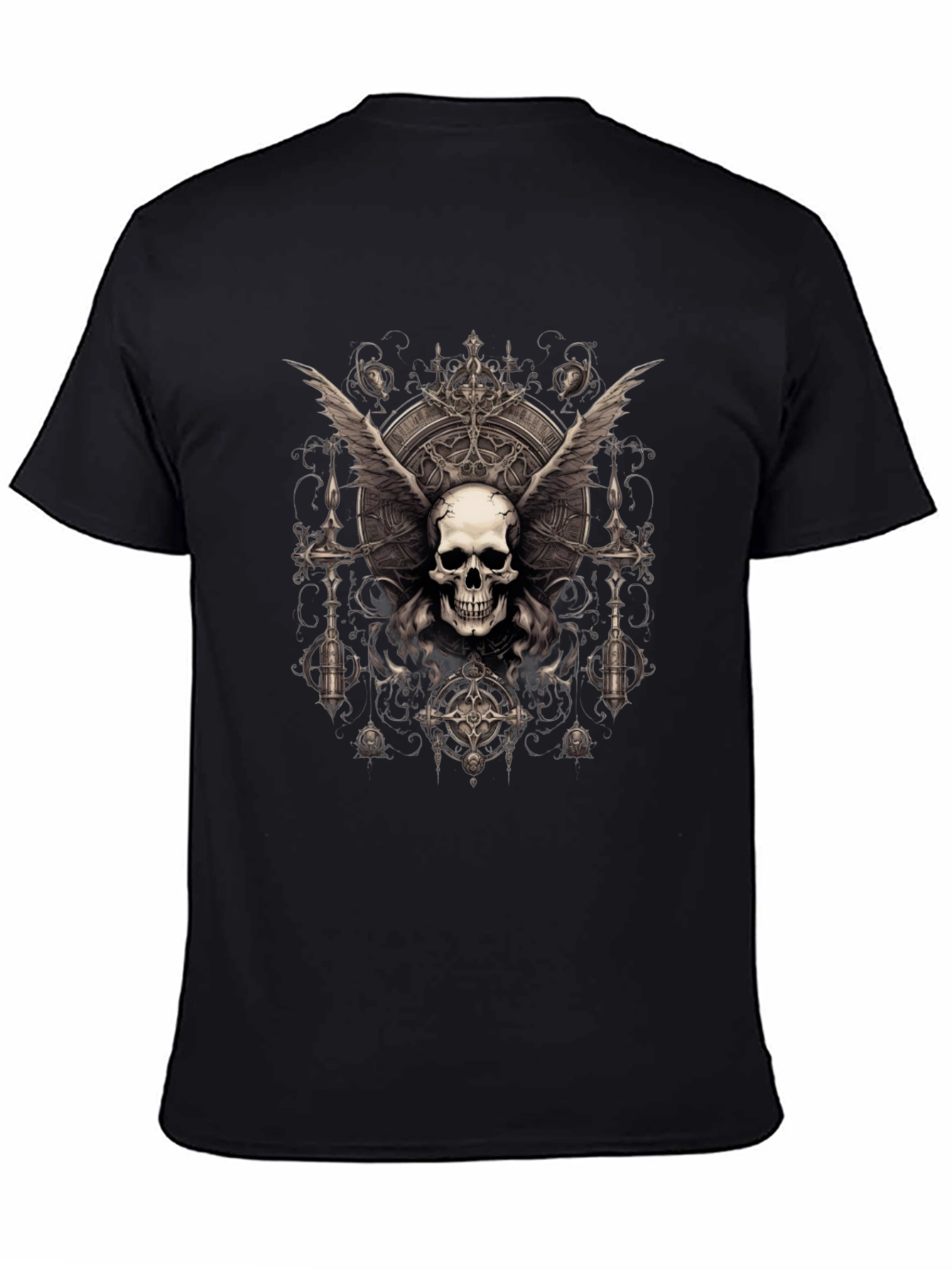 Gothic Skull Wings T-Shirt - Dark Style Tee