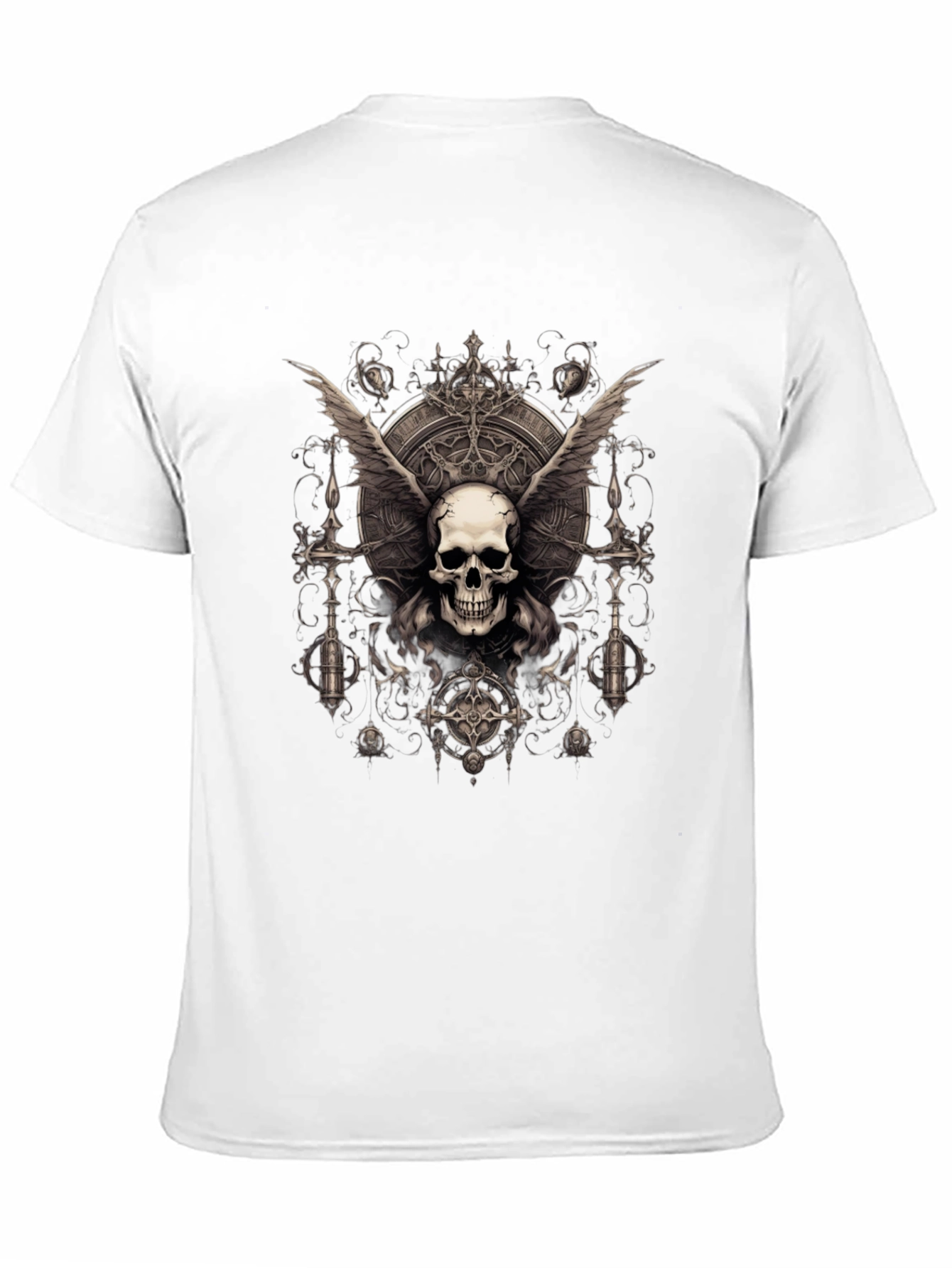 Gothic Skull Wings T-Shirt - Dark Style Tee