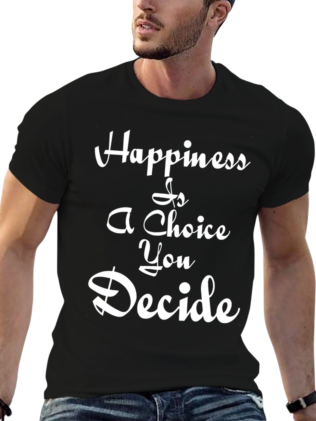 Happiness Choice Black T-Shirt for Men