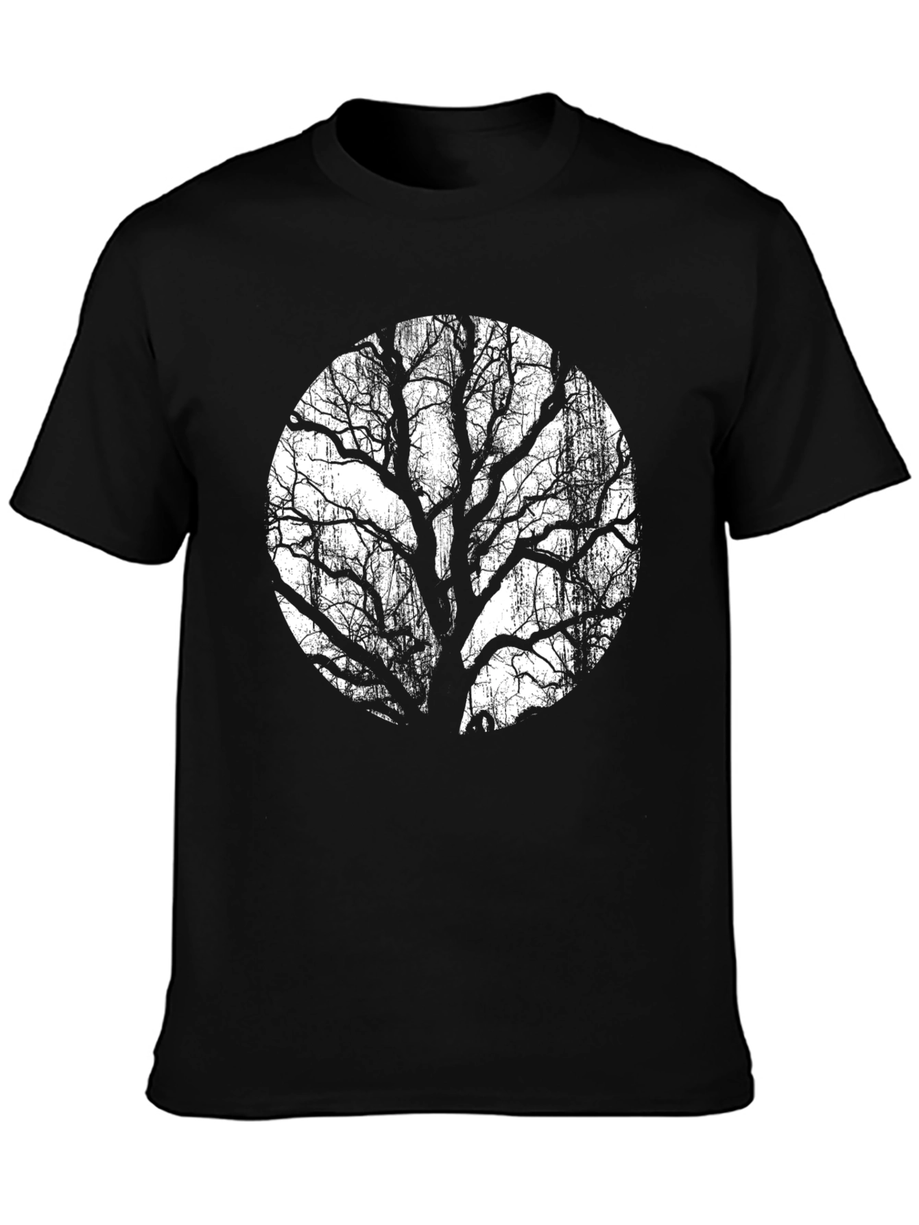 Black T-Shirt with Tree Silhouette