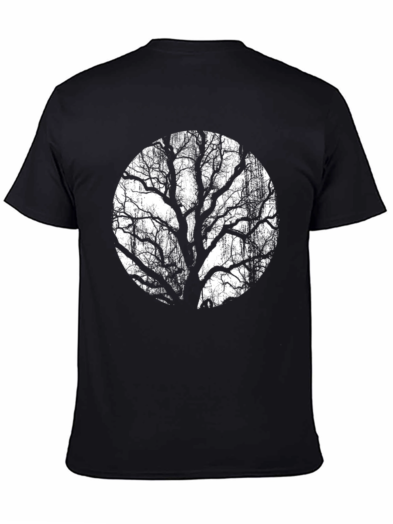 Black T-Shirt with Tree Silhouette