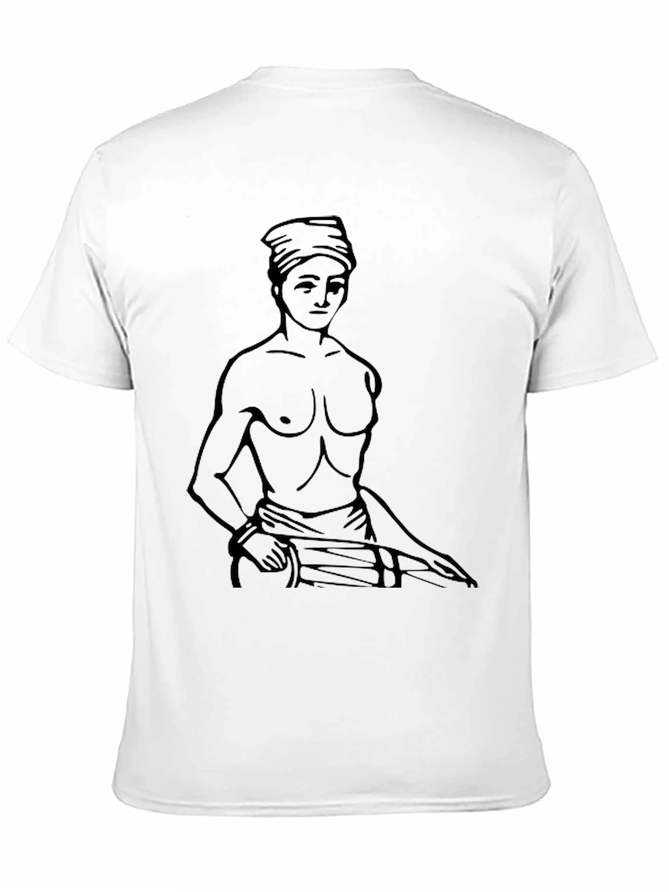 Black T-Shirt with Figure Outline Design