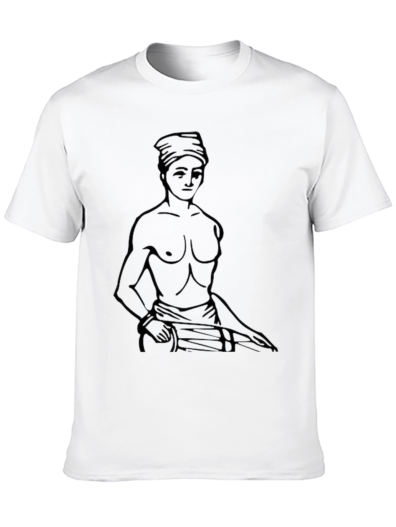 Black T-Shirt with Figure Outline Design