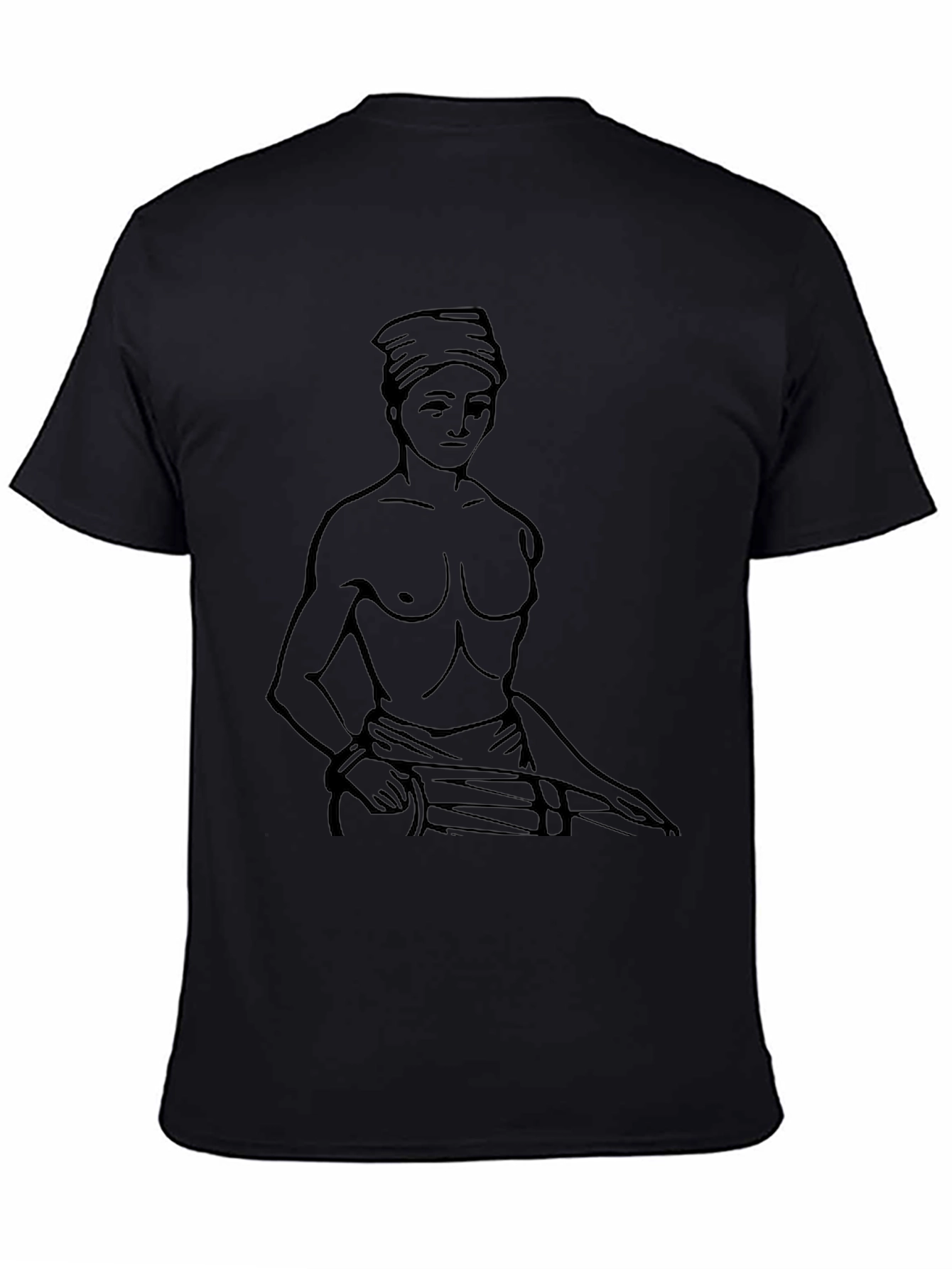 Black T-Shirt with Figure Outline Design