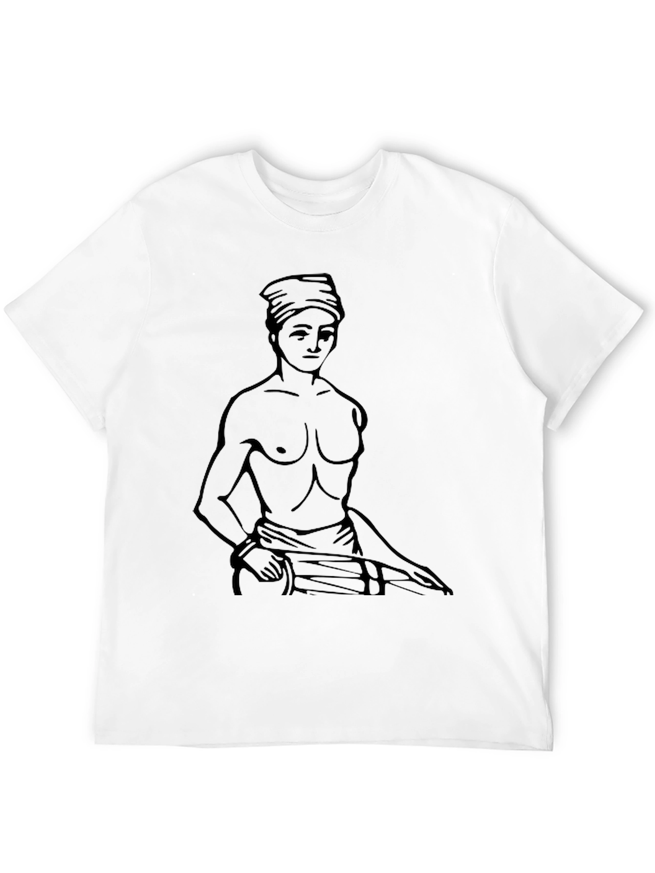 Black T-Shirt with Figure Outline Design