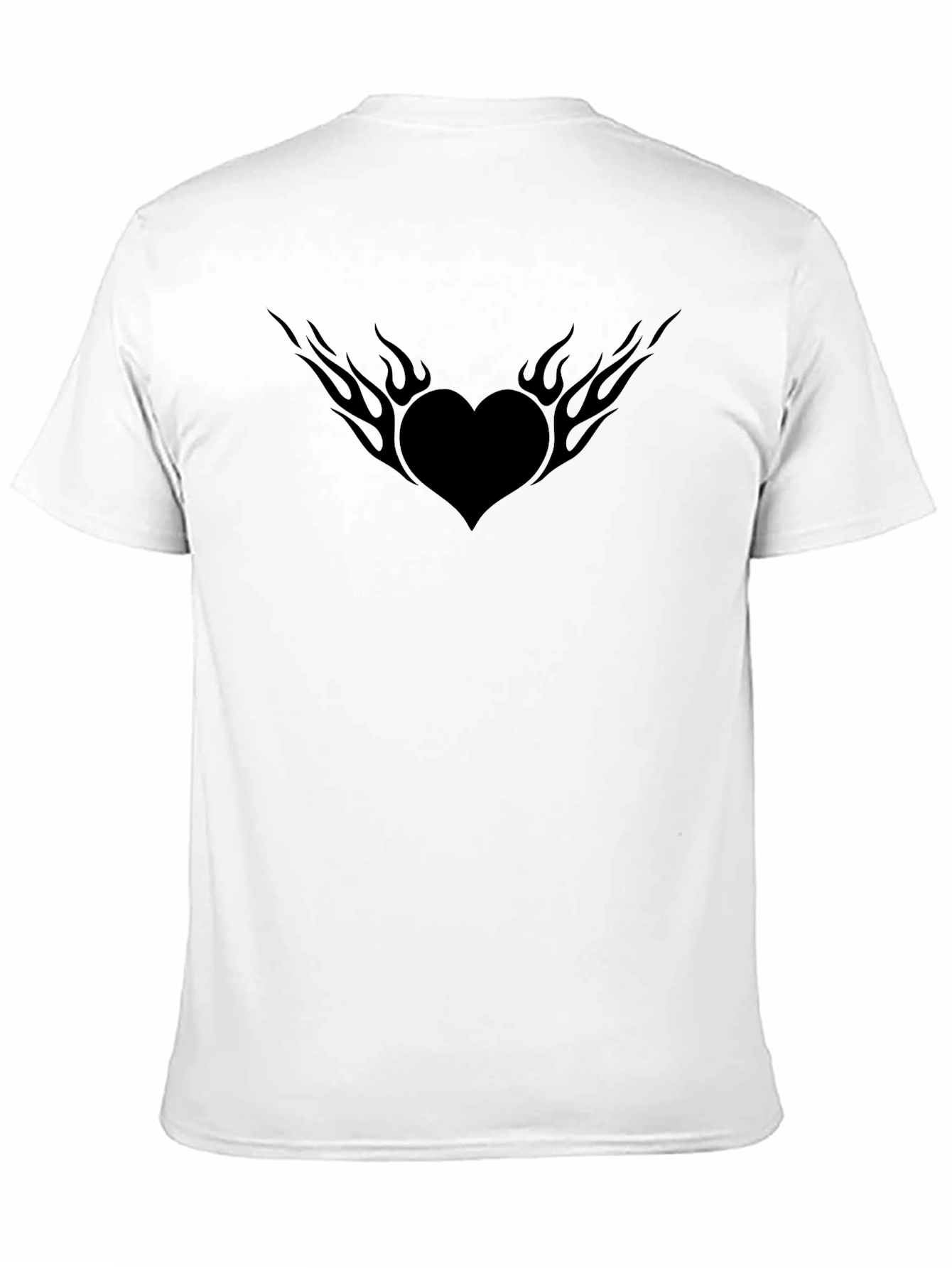Flaming Heart Graphic Tee - Soft Cotton Black T-Shirt