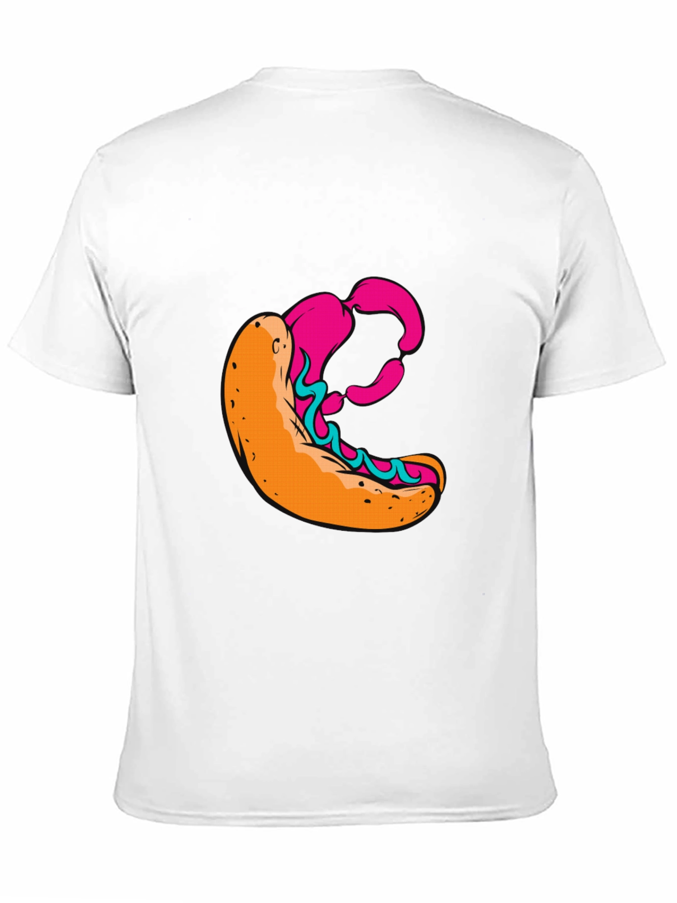 Graphic T-Shirt with Hot Dog Design - Casual Wear