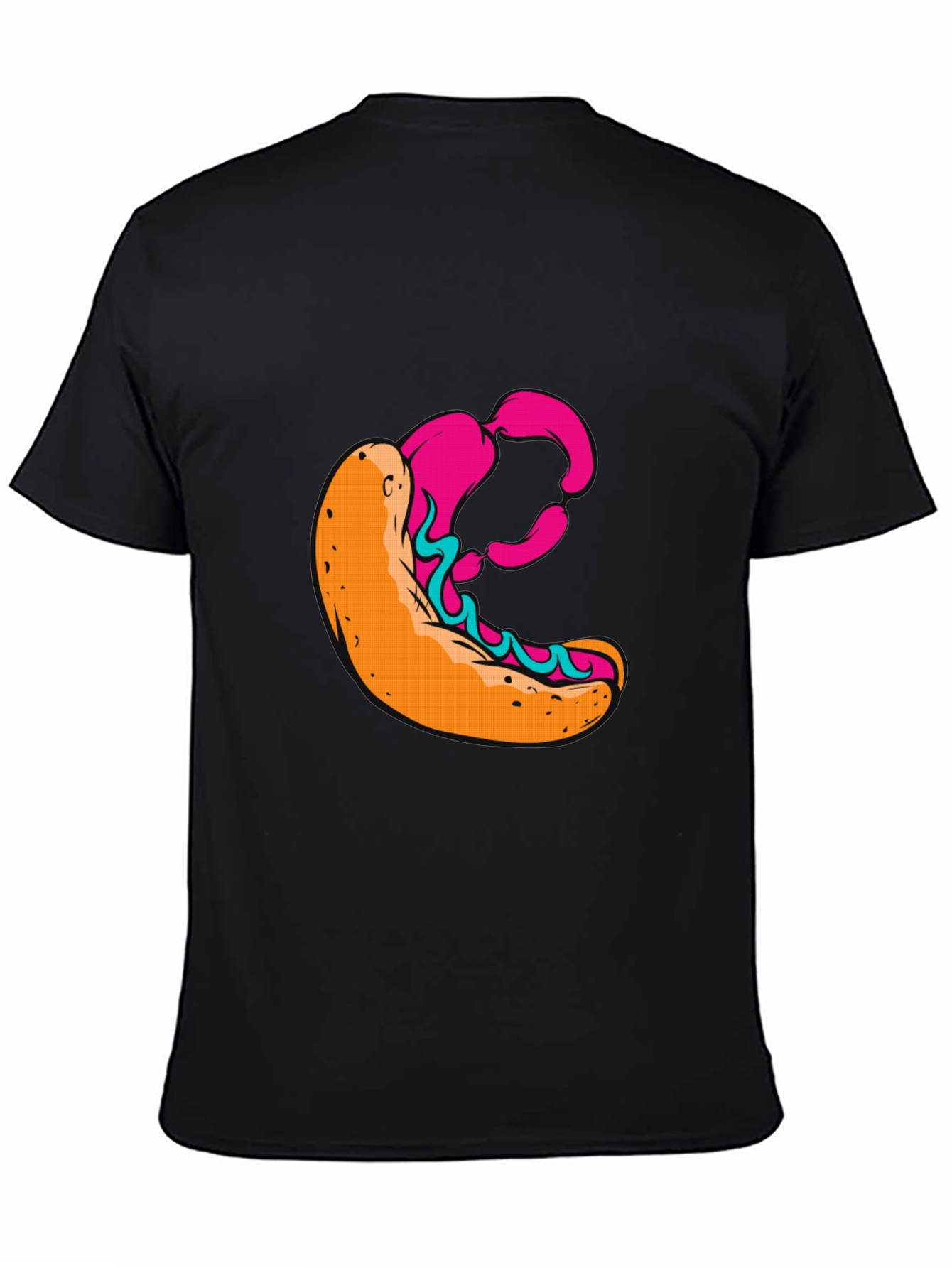 Graphic T-Shirt with Hot Dog Design - Casual Wear