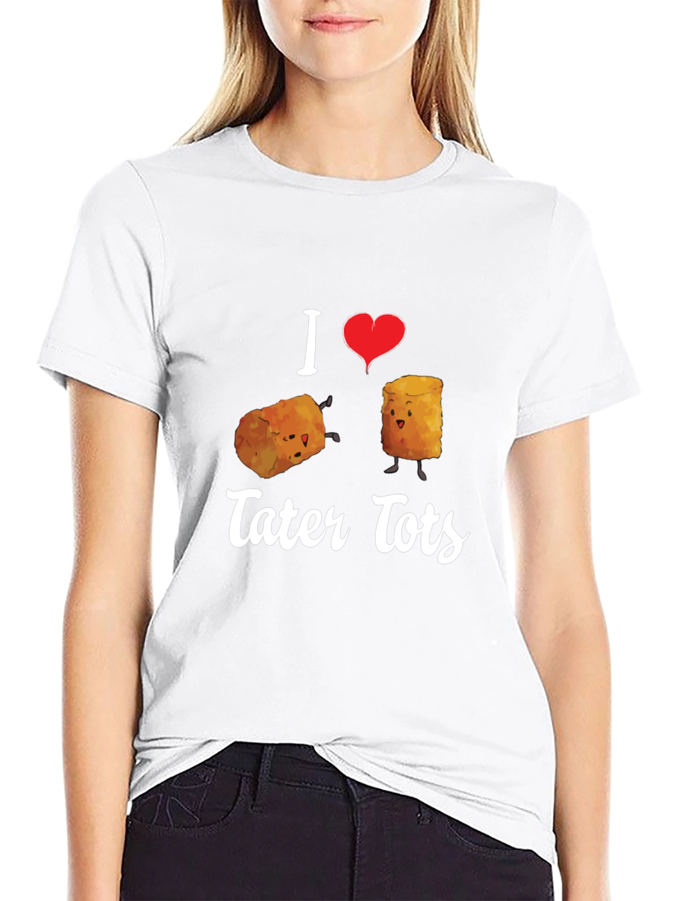 I Heart Tater Tots Graphic Tee - Black