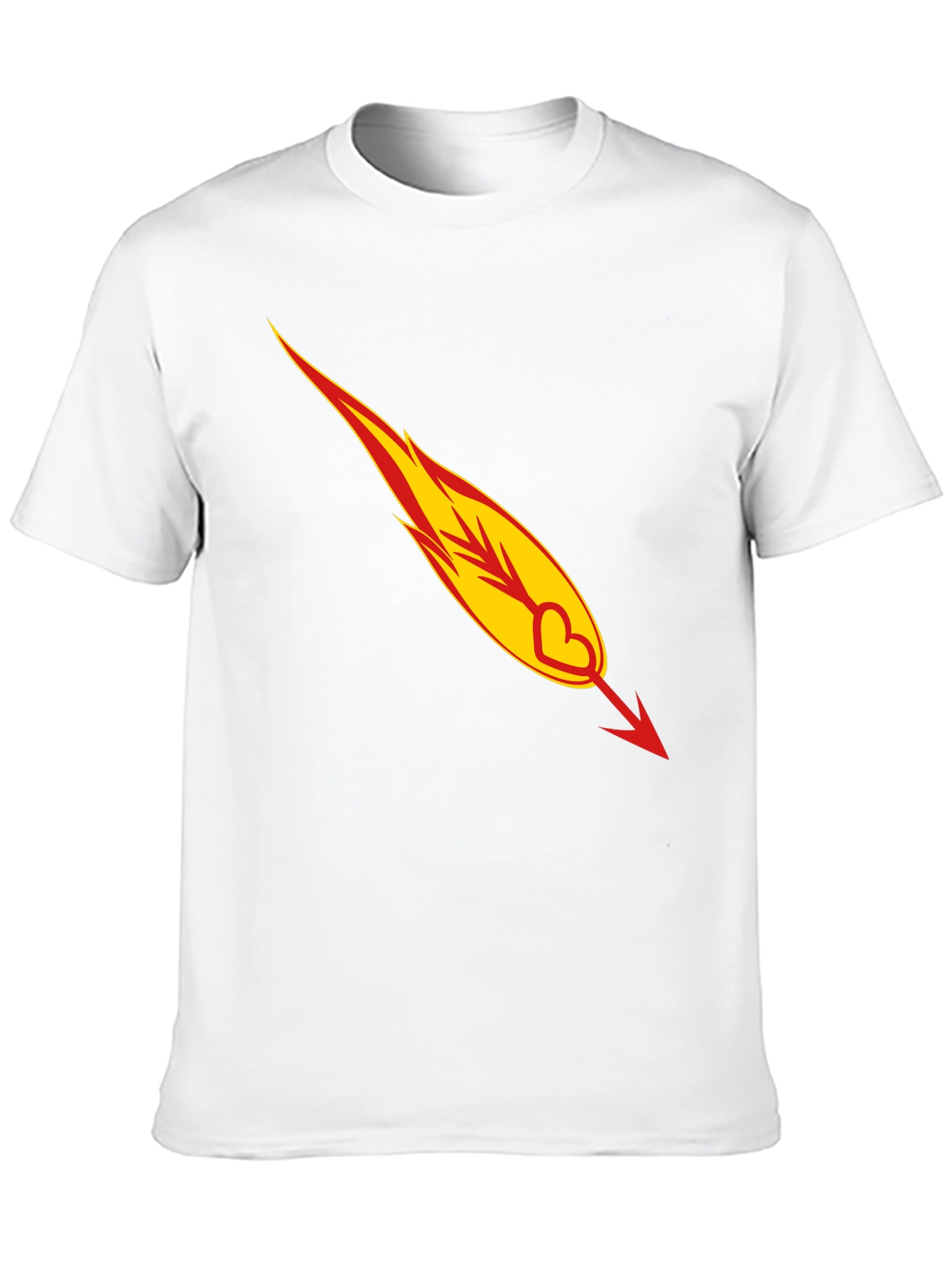 Fiery Heart Arrow Graphic Tee - Black