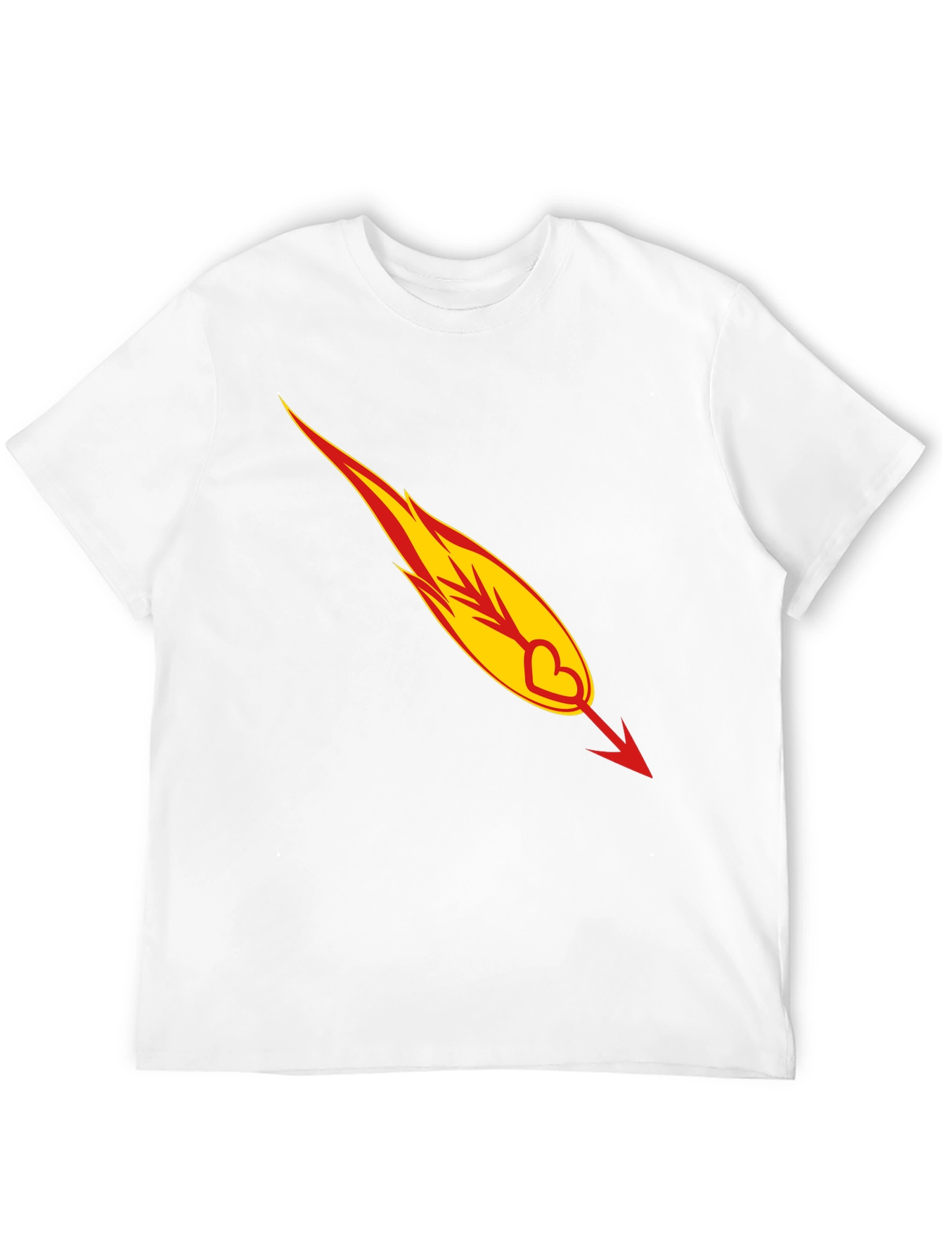 Fiery Heart Arrow Graphic Tee - Black