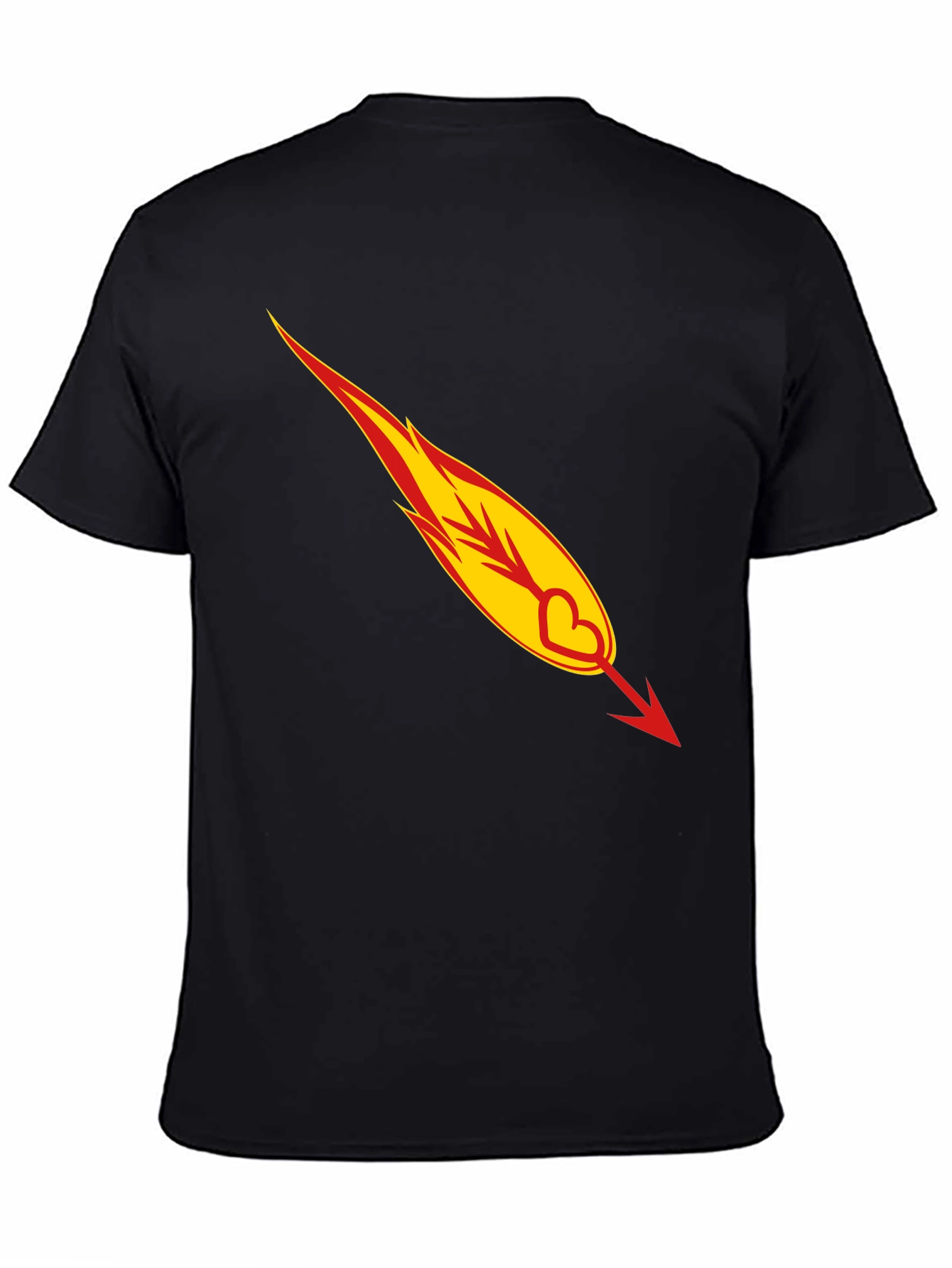 Fiery Heart Arrow Graphic Tee - Black