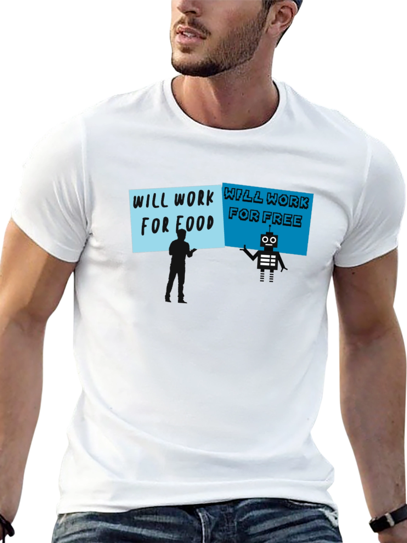 Will Work for Food vs. Free T-Shirt