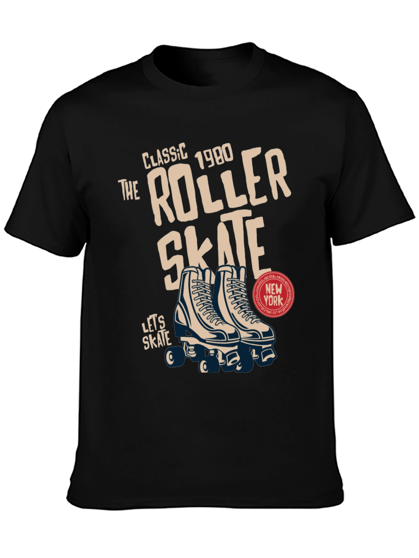 Retro Roller Skate Graphic Tee - Classic 1980s Design